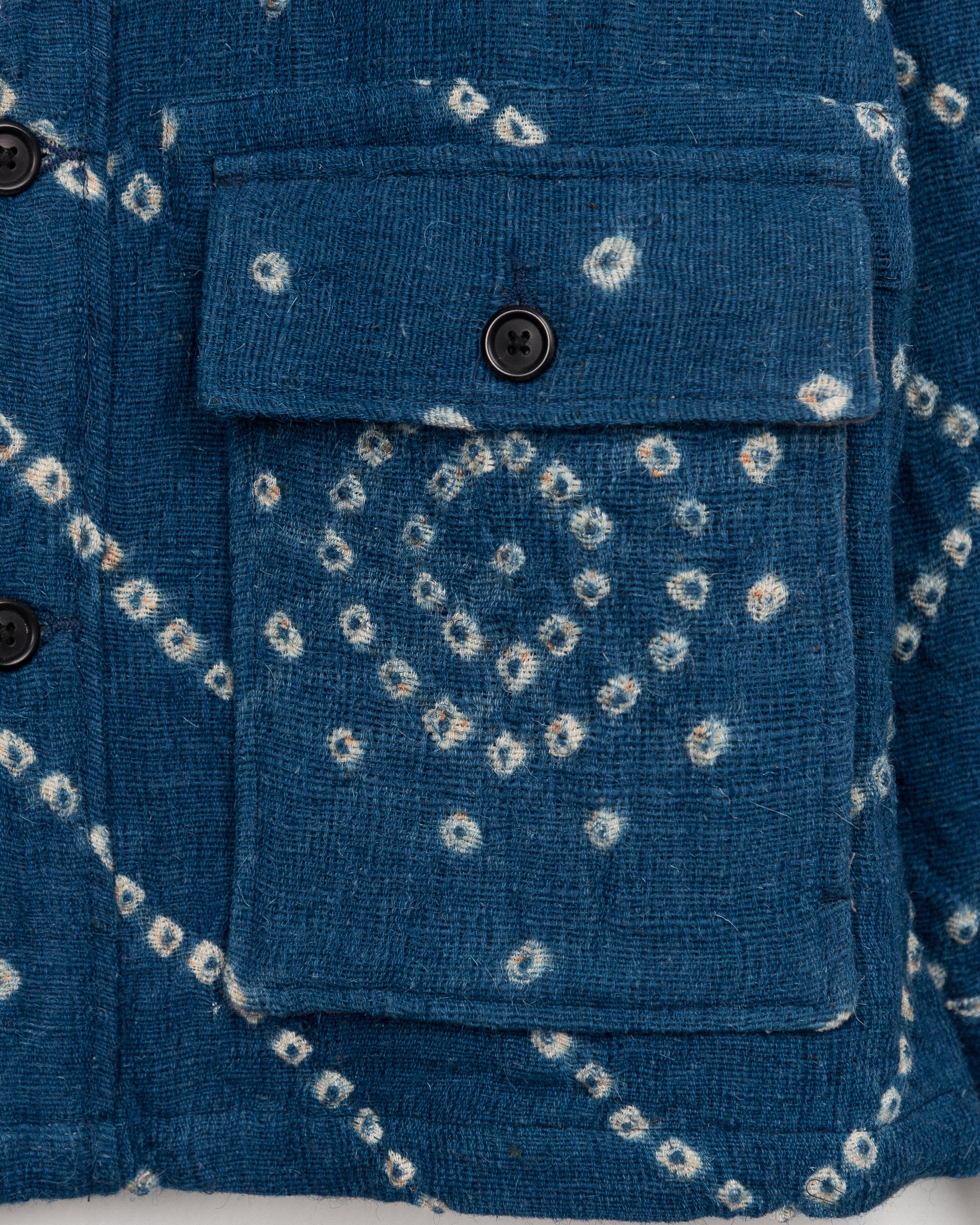 Akash Chore Coat in Indigo Mandala Bandhani