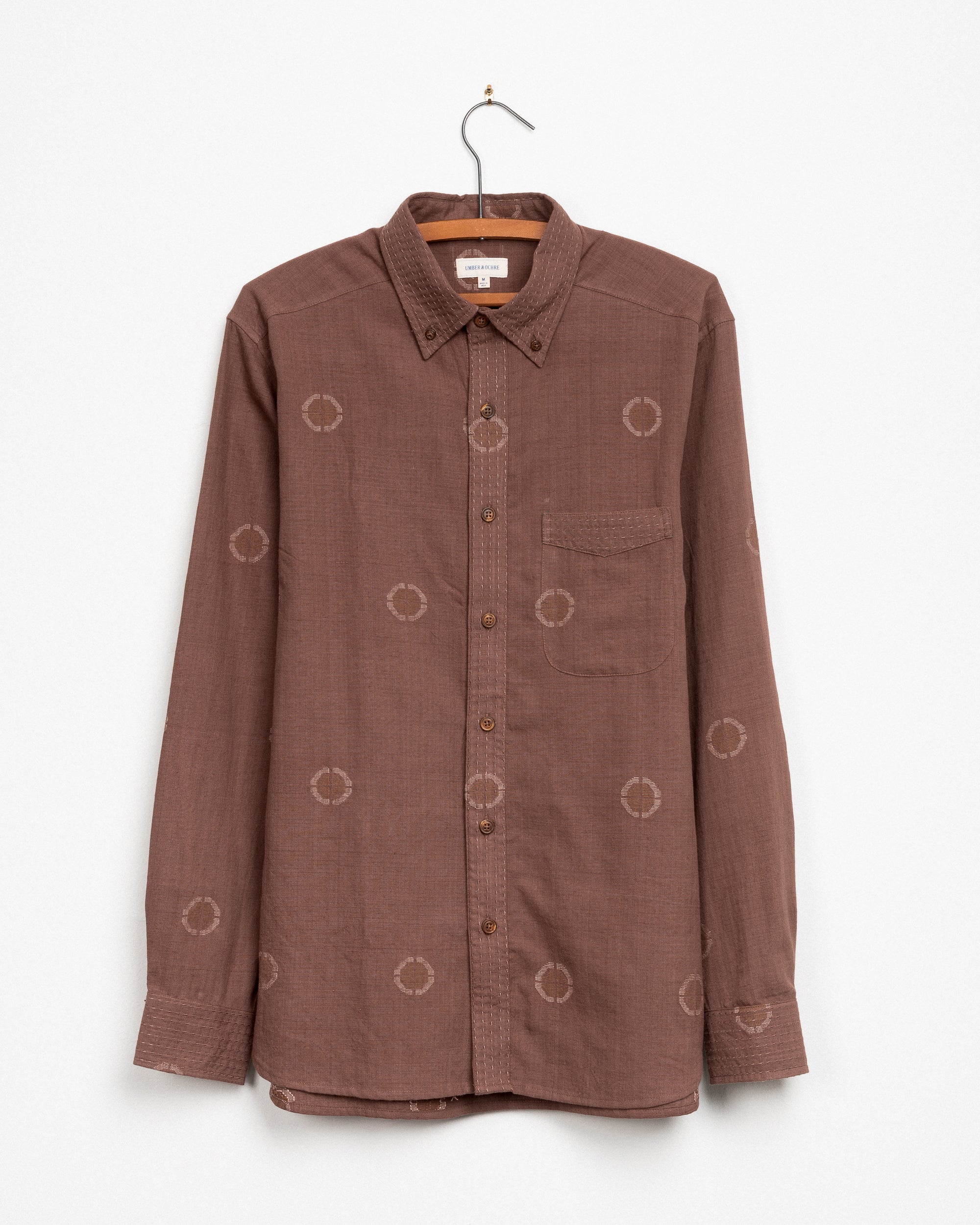 Kabir Shirt in Mocha Lotus Jamdani