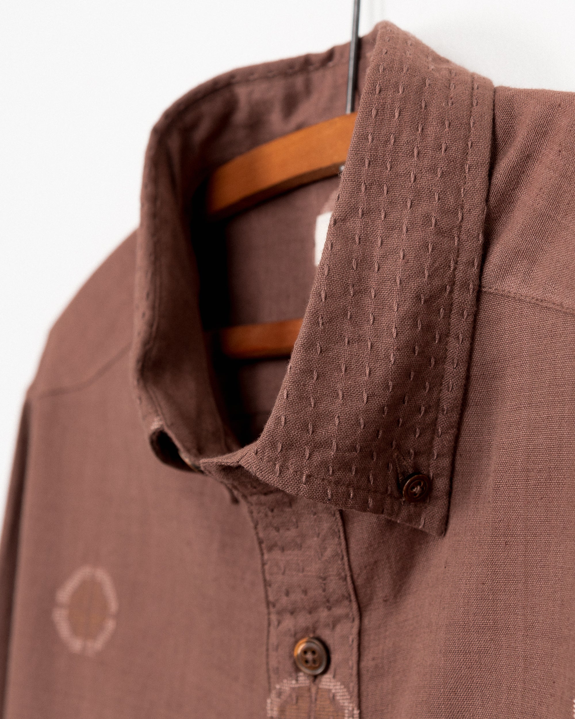 Kabir Shirt in Mocha Lotus Jamdani