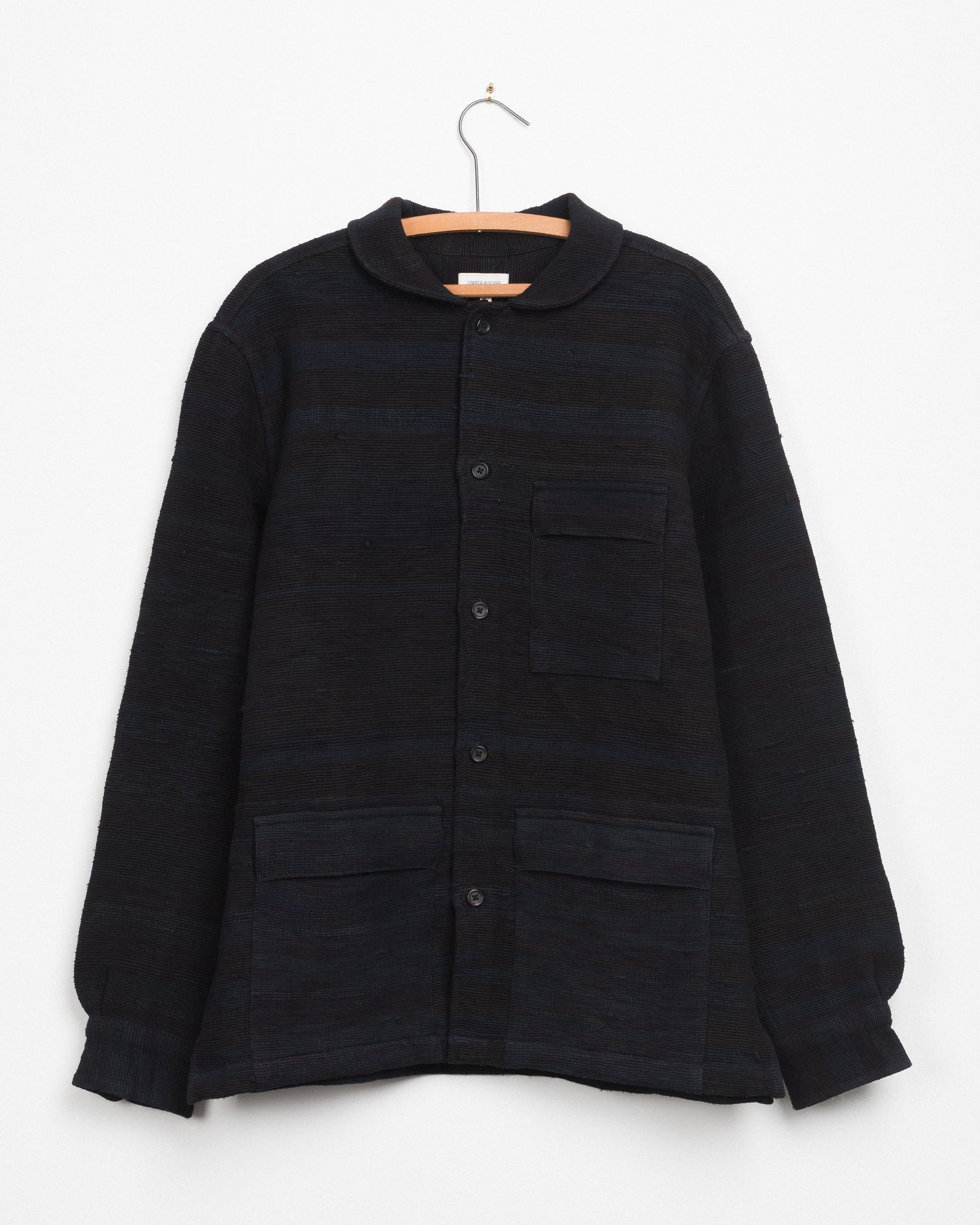 Yaatree Multi-Pocket Overshirt in Black Cotton Khes