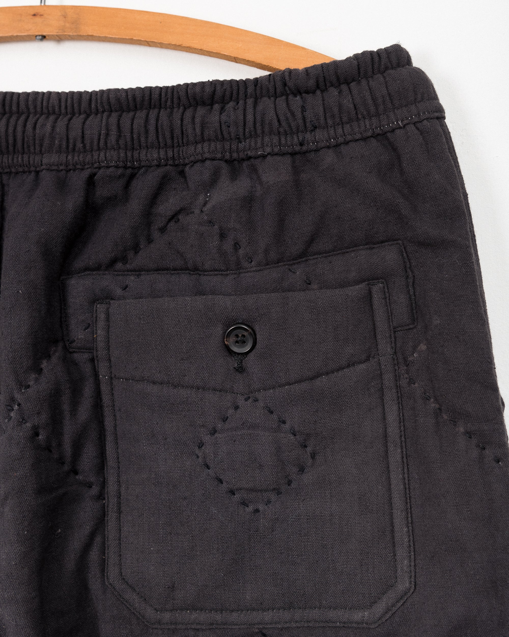 Harshad Utility Pant in Black Quilted Kantha