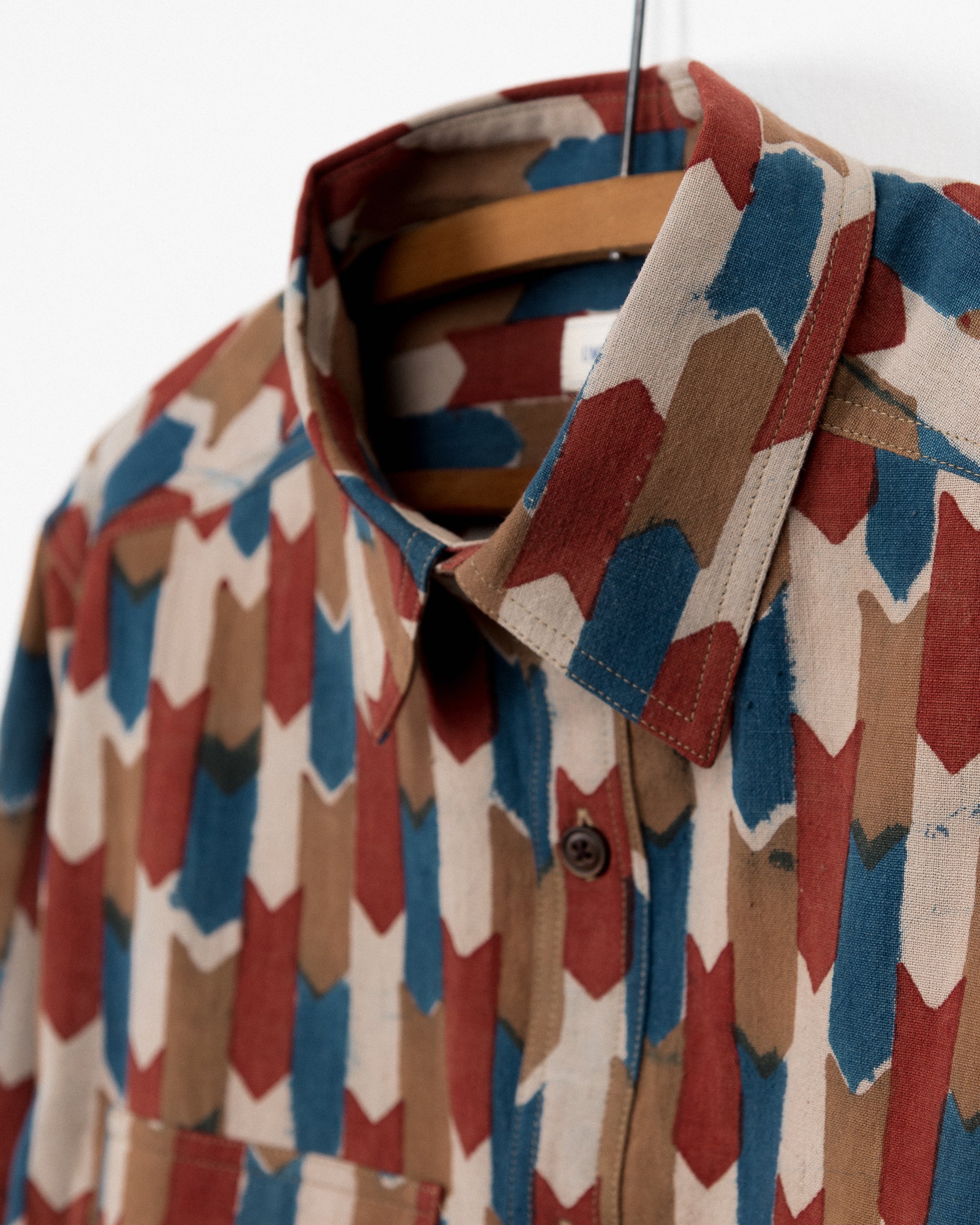 Mazadoor Work Shirt in Multi Flag Block Print