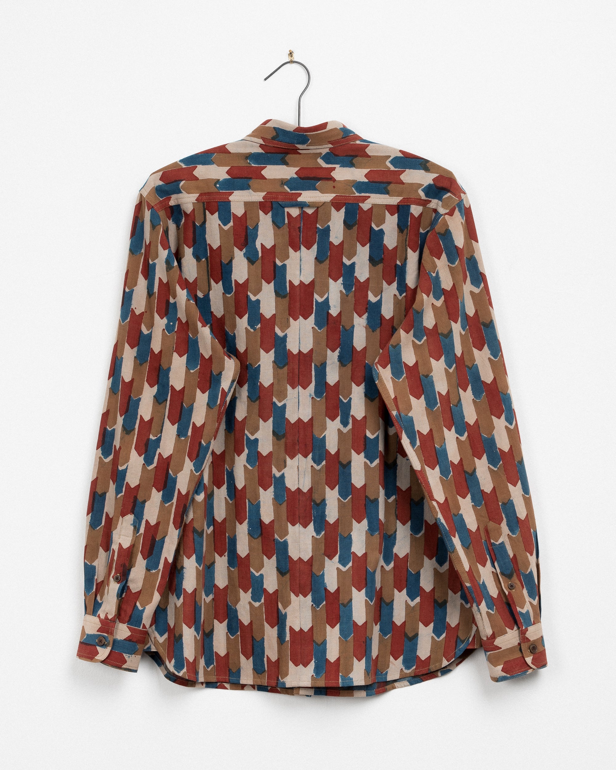 Mazadoor Work Shirt in Multi Flag Block Print
