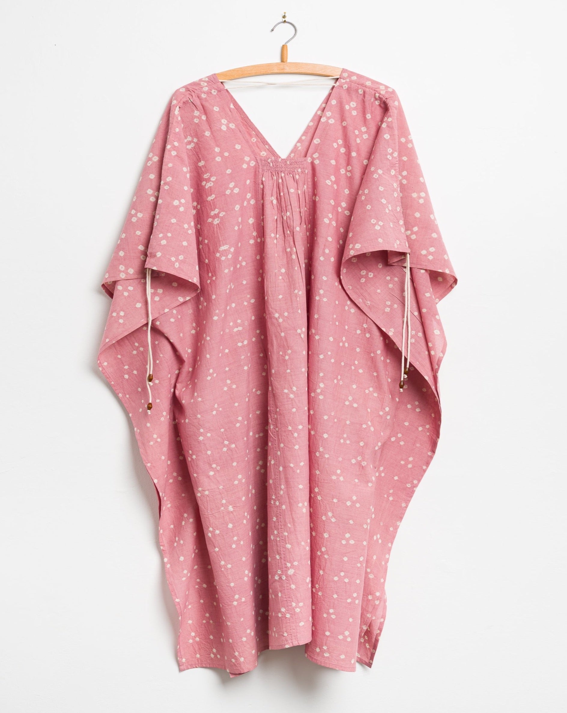 Cleo Caftan in Pink Dot Bandhani