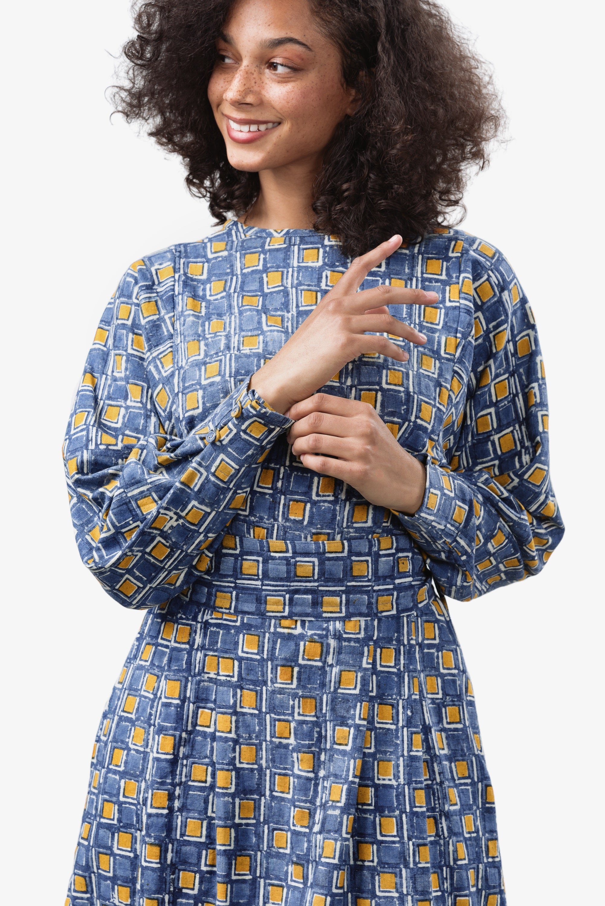 Rabta Dress in Blue Square MW