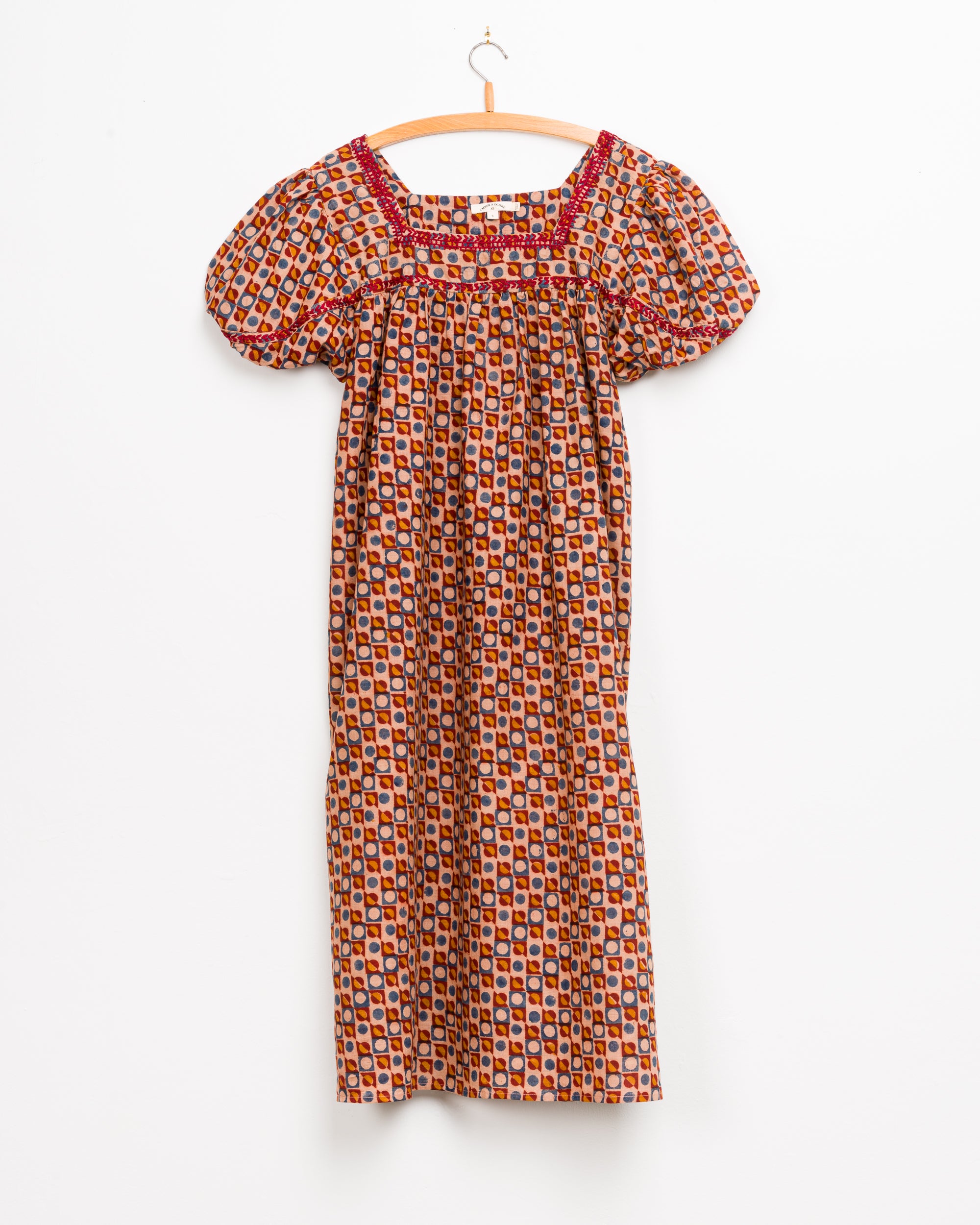 Devi Peasant Dress in Circles