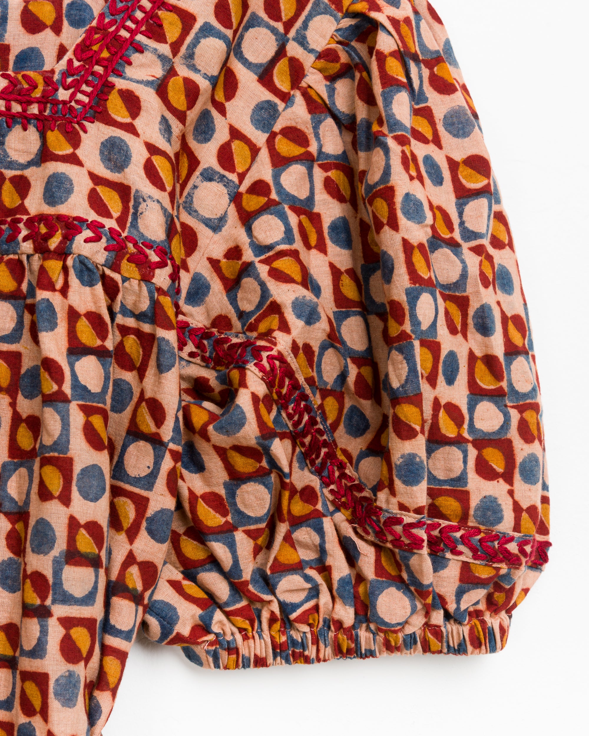 Devi Peasant Dress in Circles
