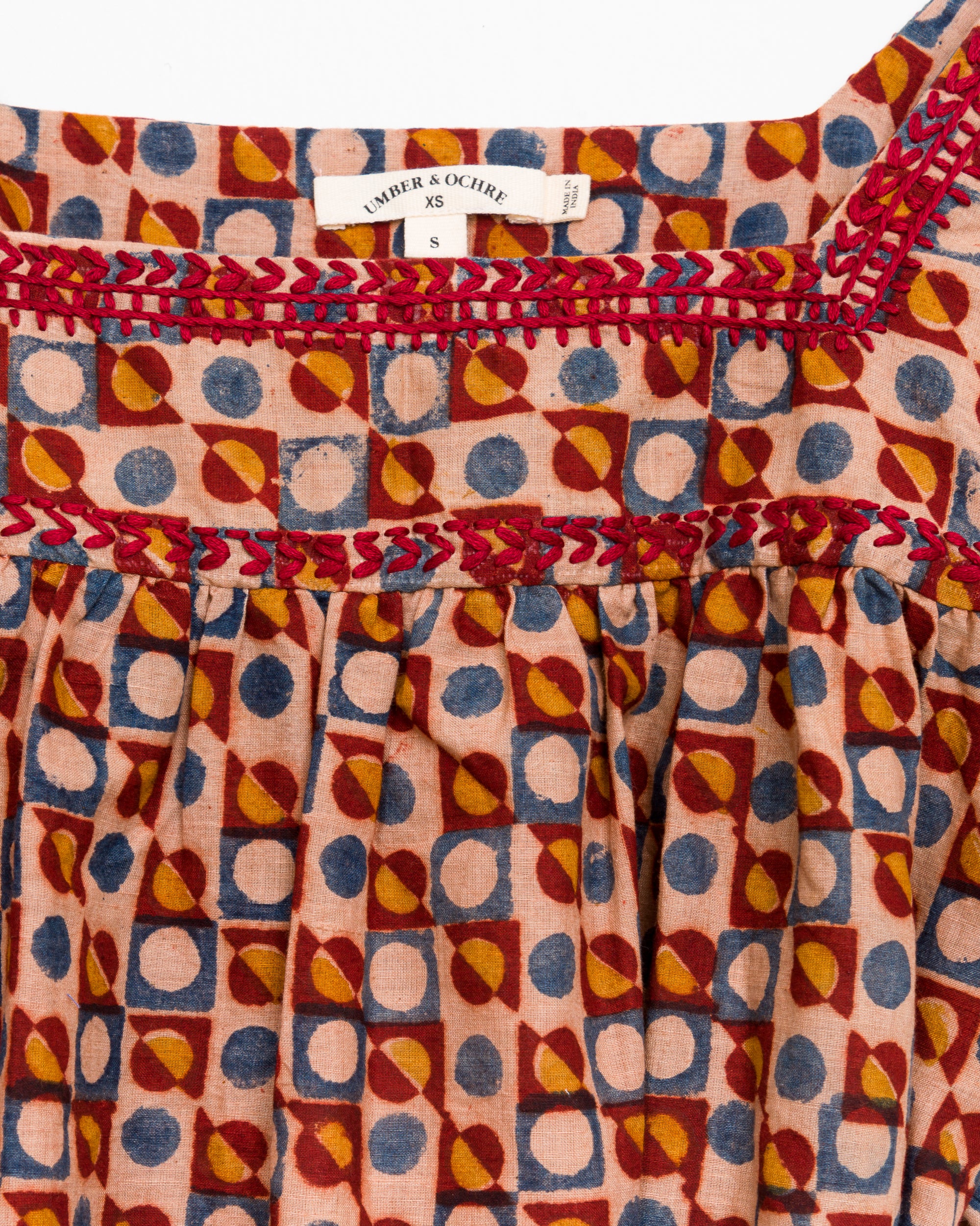 Devi Peasant Dress in Circles