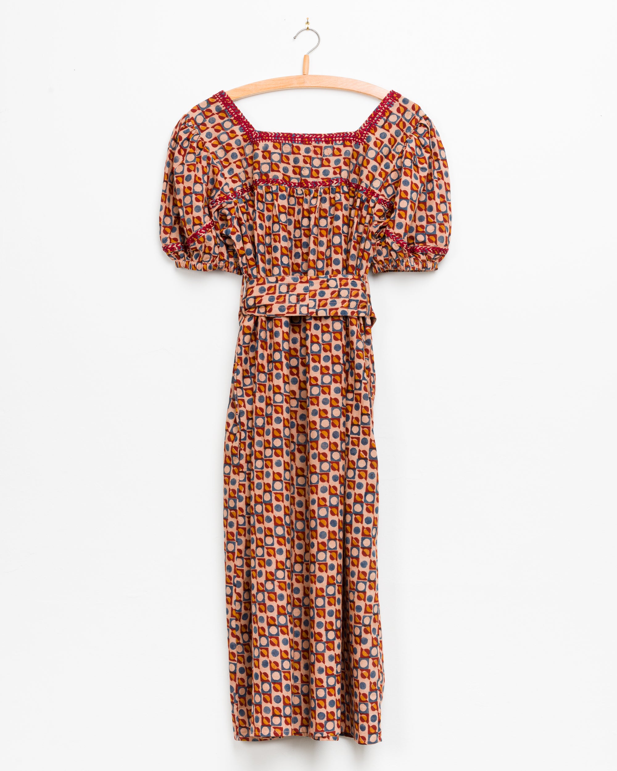 Devi Peasant Dress in Circles