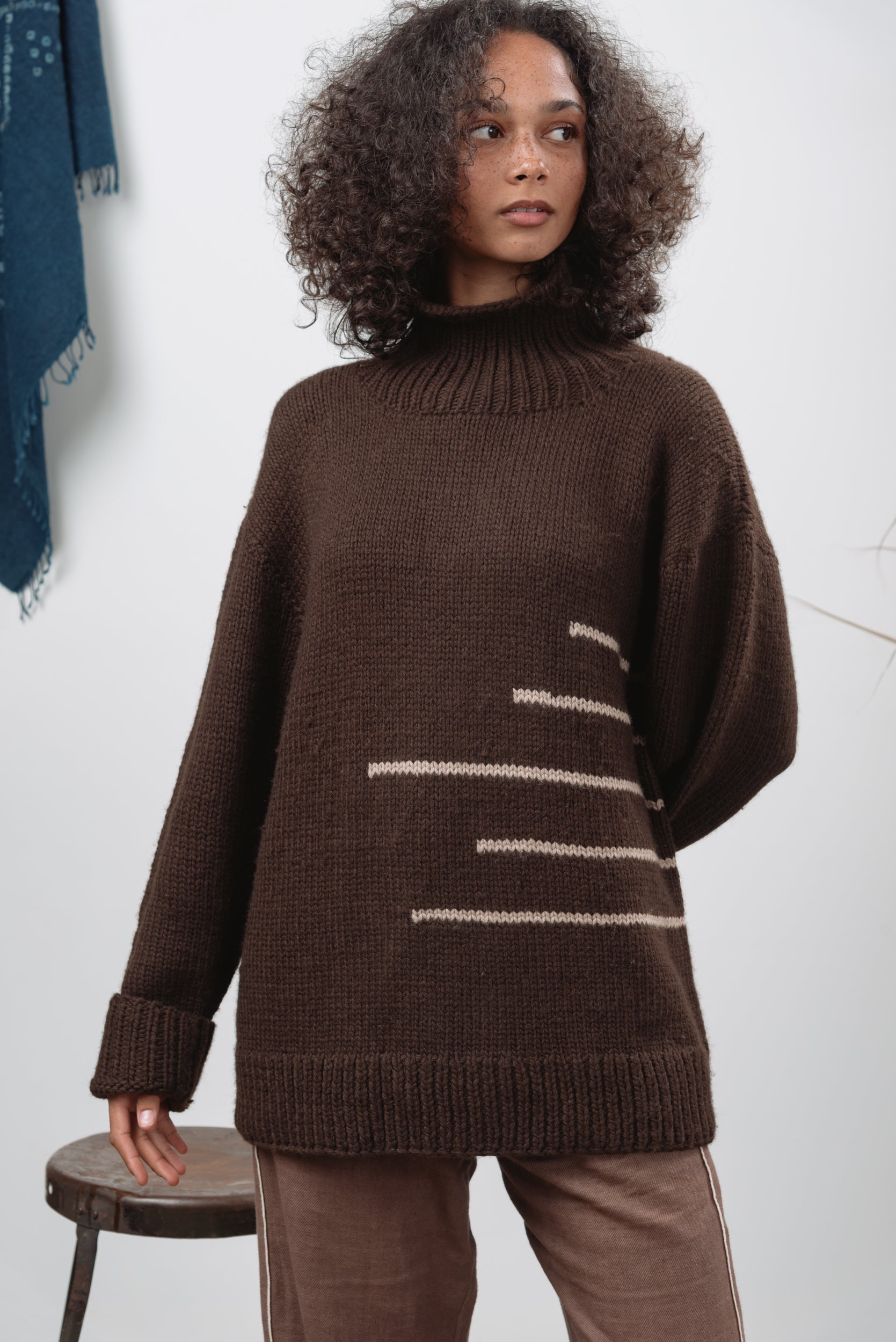 Rahi Sweater in Chocolate Yak/Lambswool
