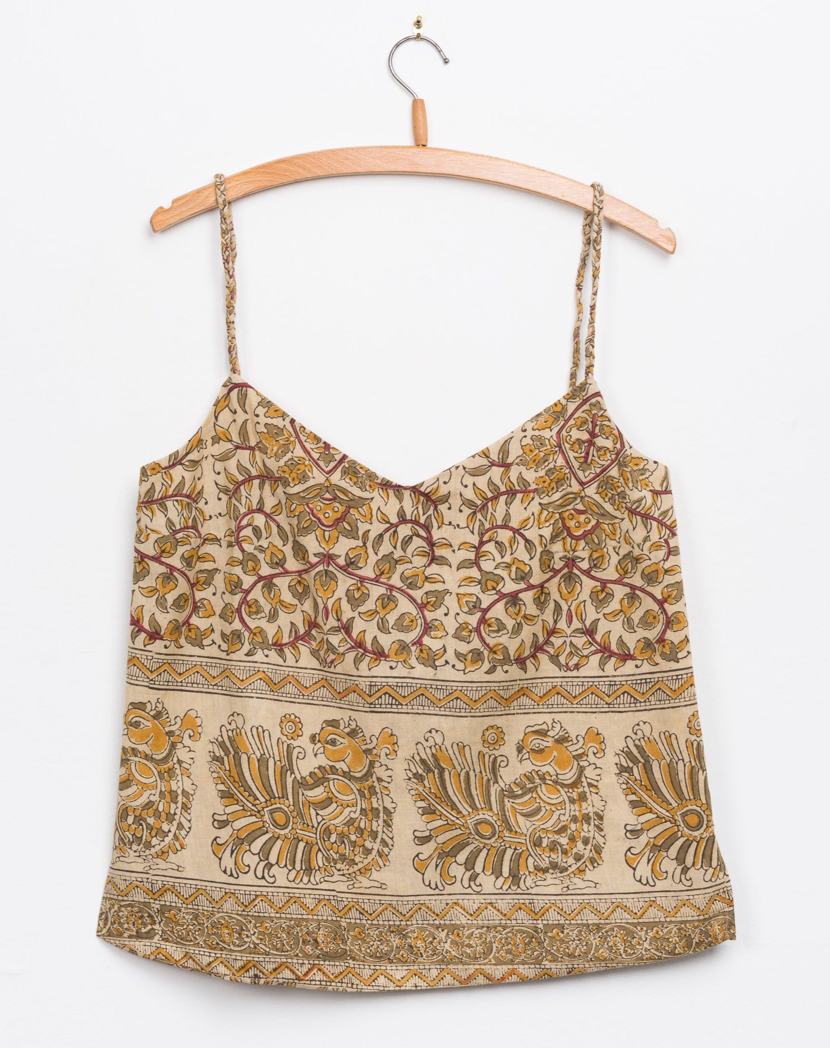 Tanvi Camisole in Rust Peacock Border