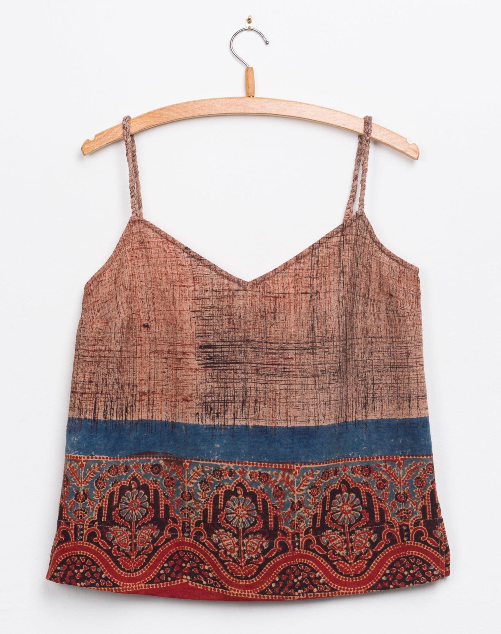 Tanvi Camisole in Pomegranate Brushed Border