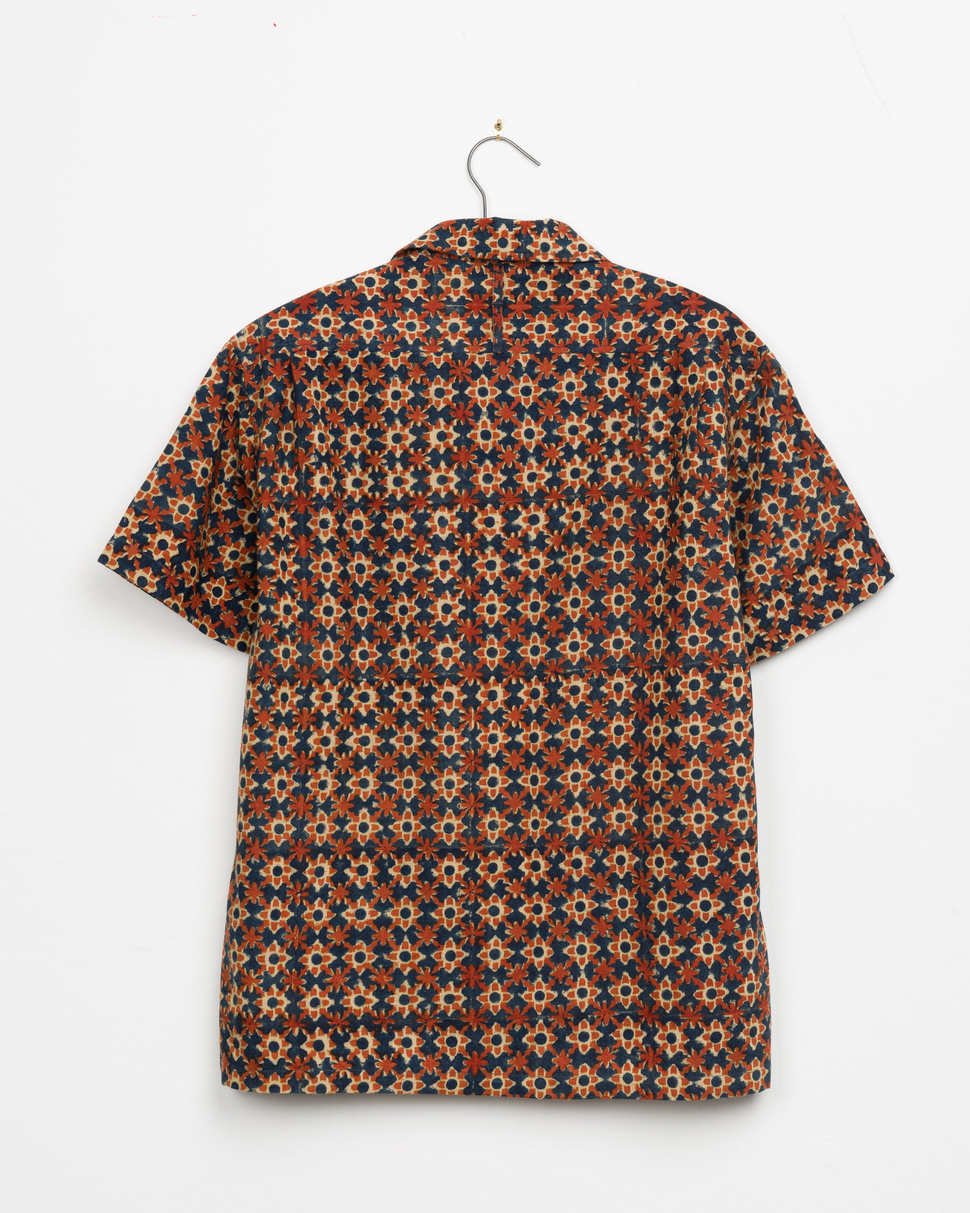 Khushi Camp Shirt in Rust Floral Block