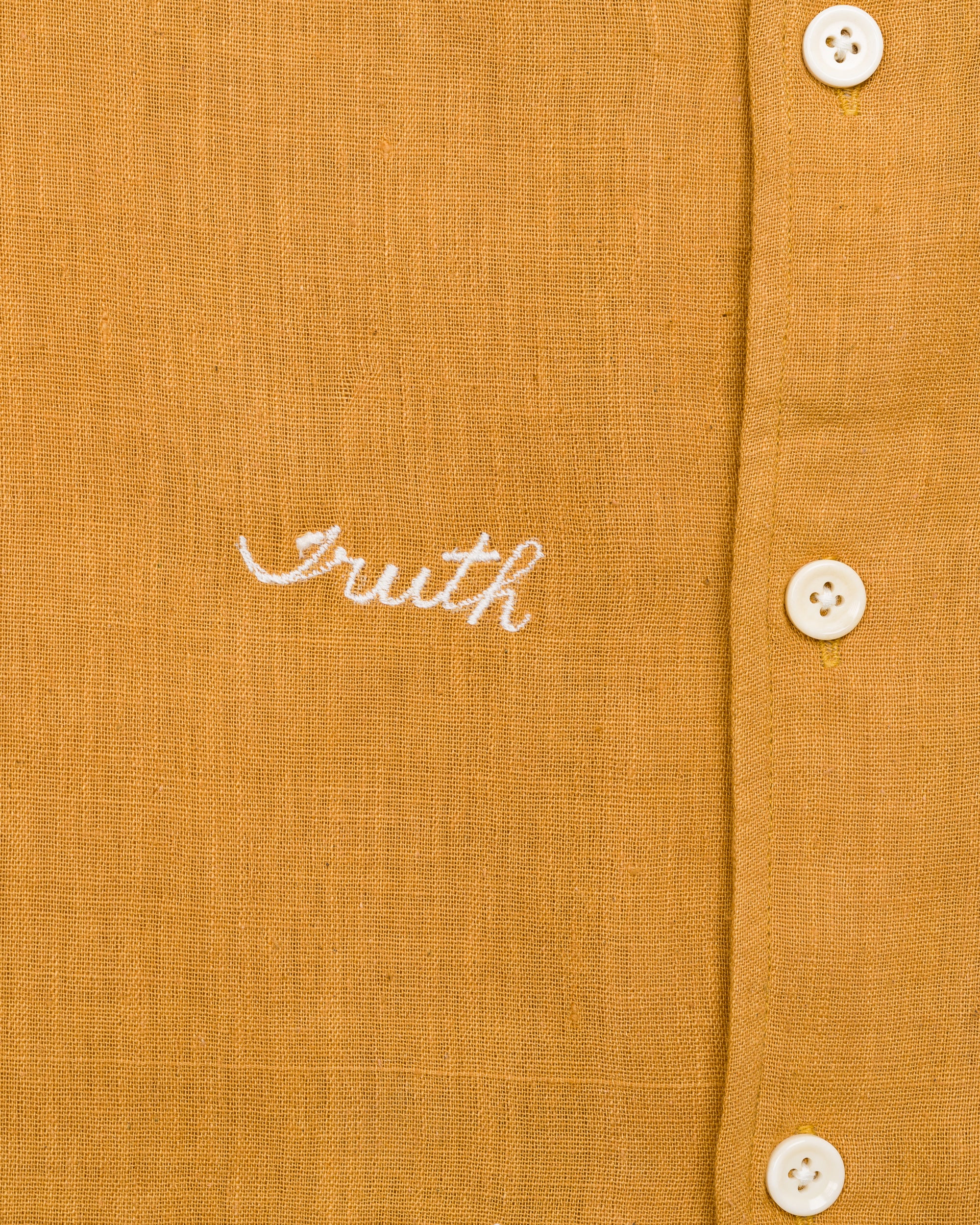 Khushi Camp Shirt in Turmeric Embroidered