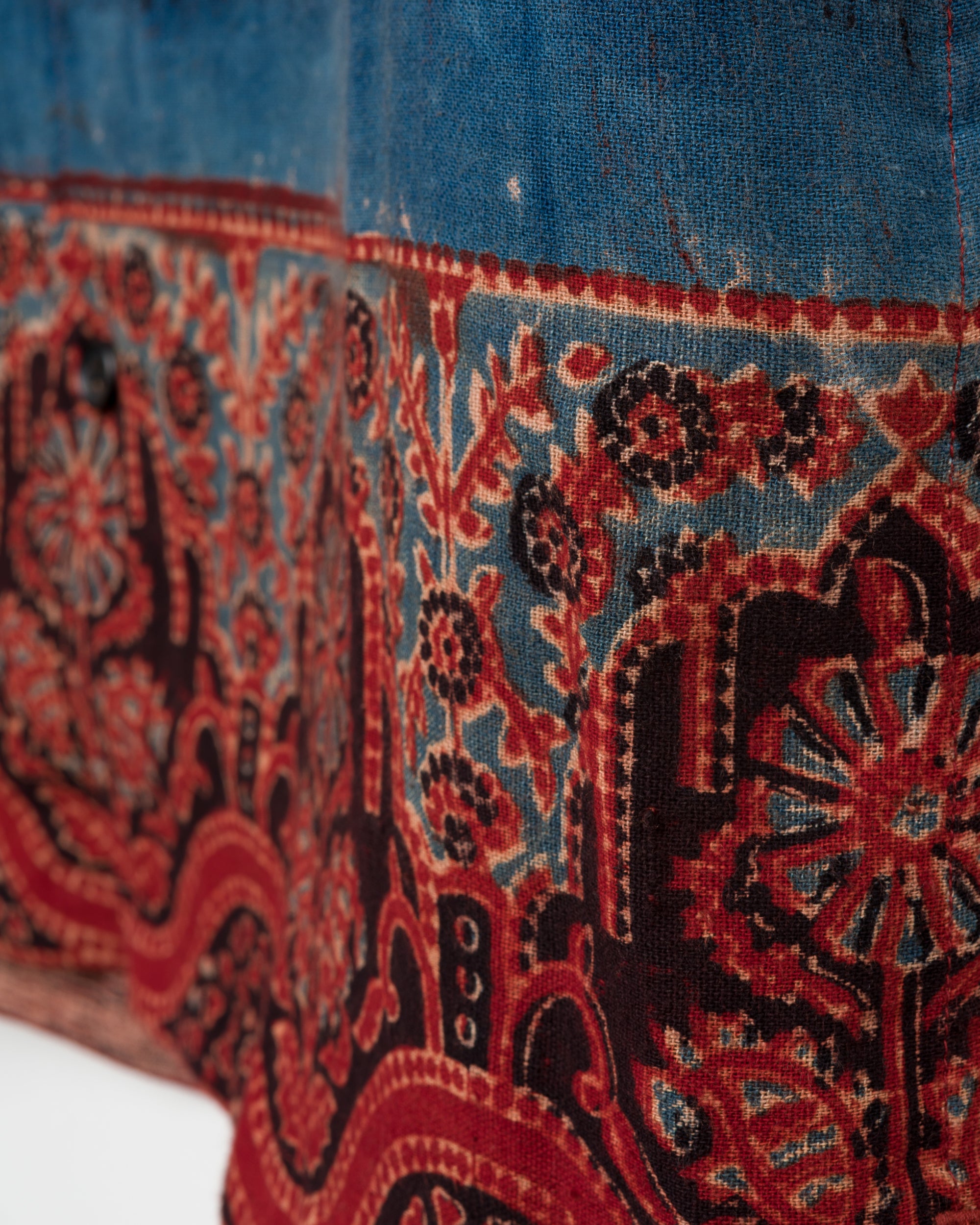 Harshil Two-Pocket Shirt in Pomegranate Brushed Border