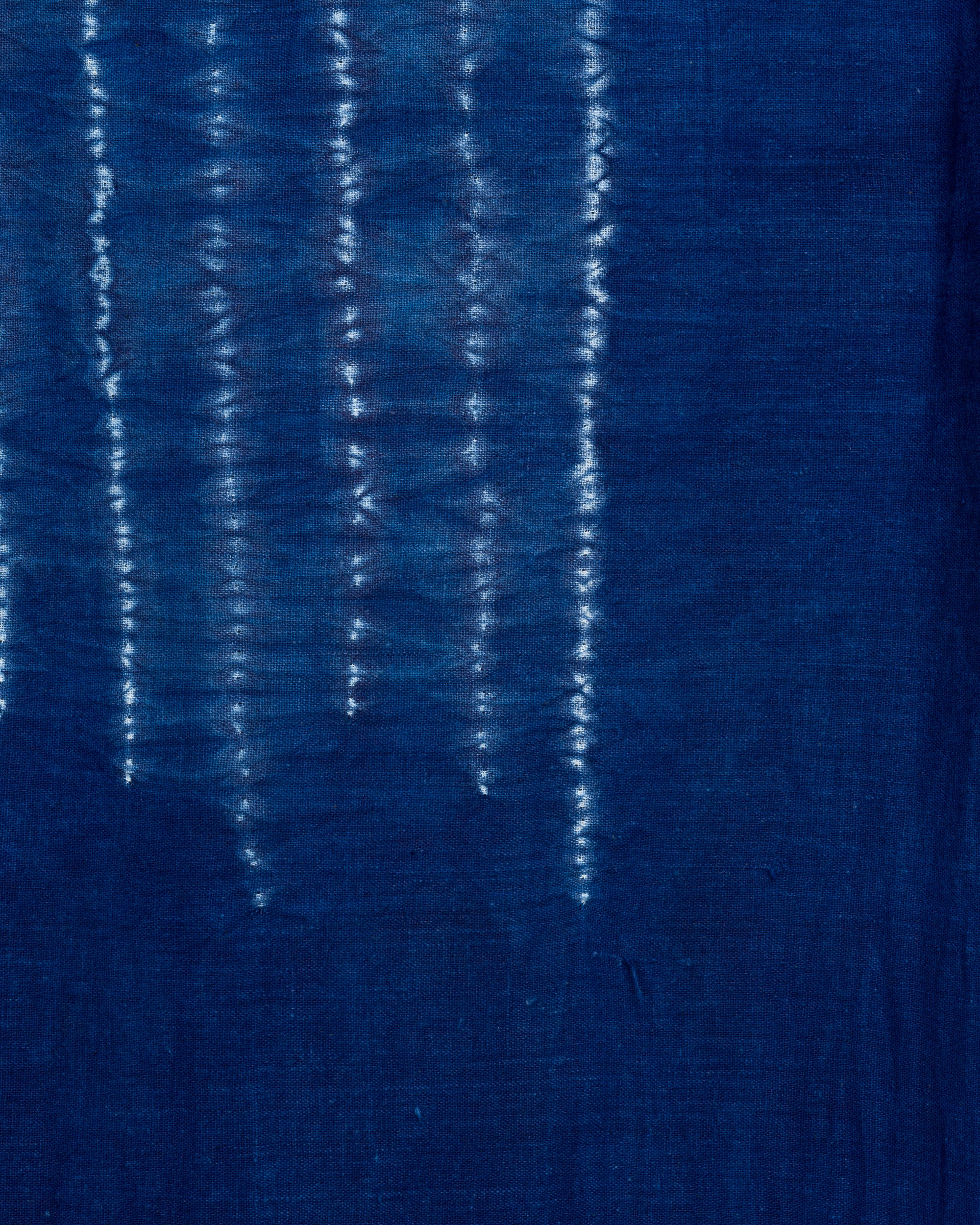 Khushi Camp Shirt in Indigo Stripe Border Shibori