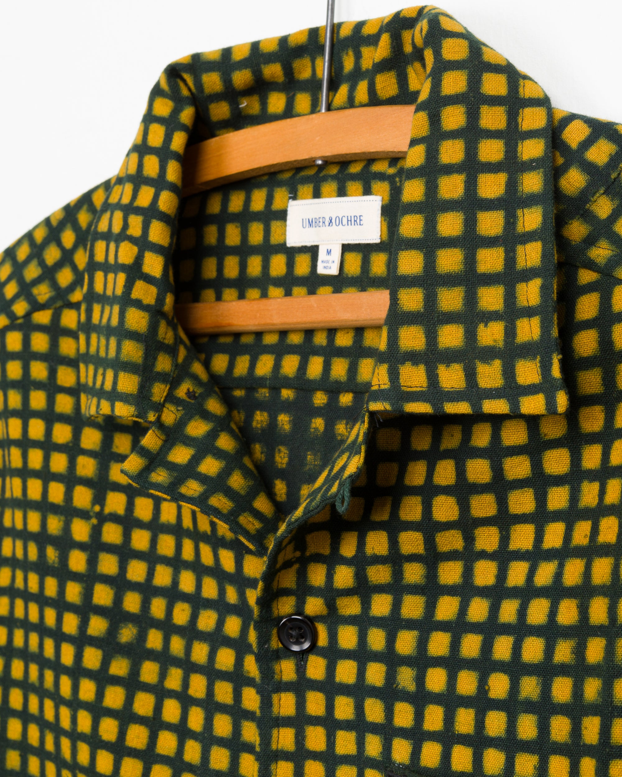 Khushi Camp Shirt in Grass Grid Block