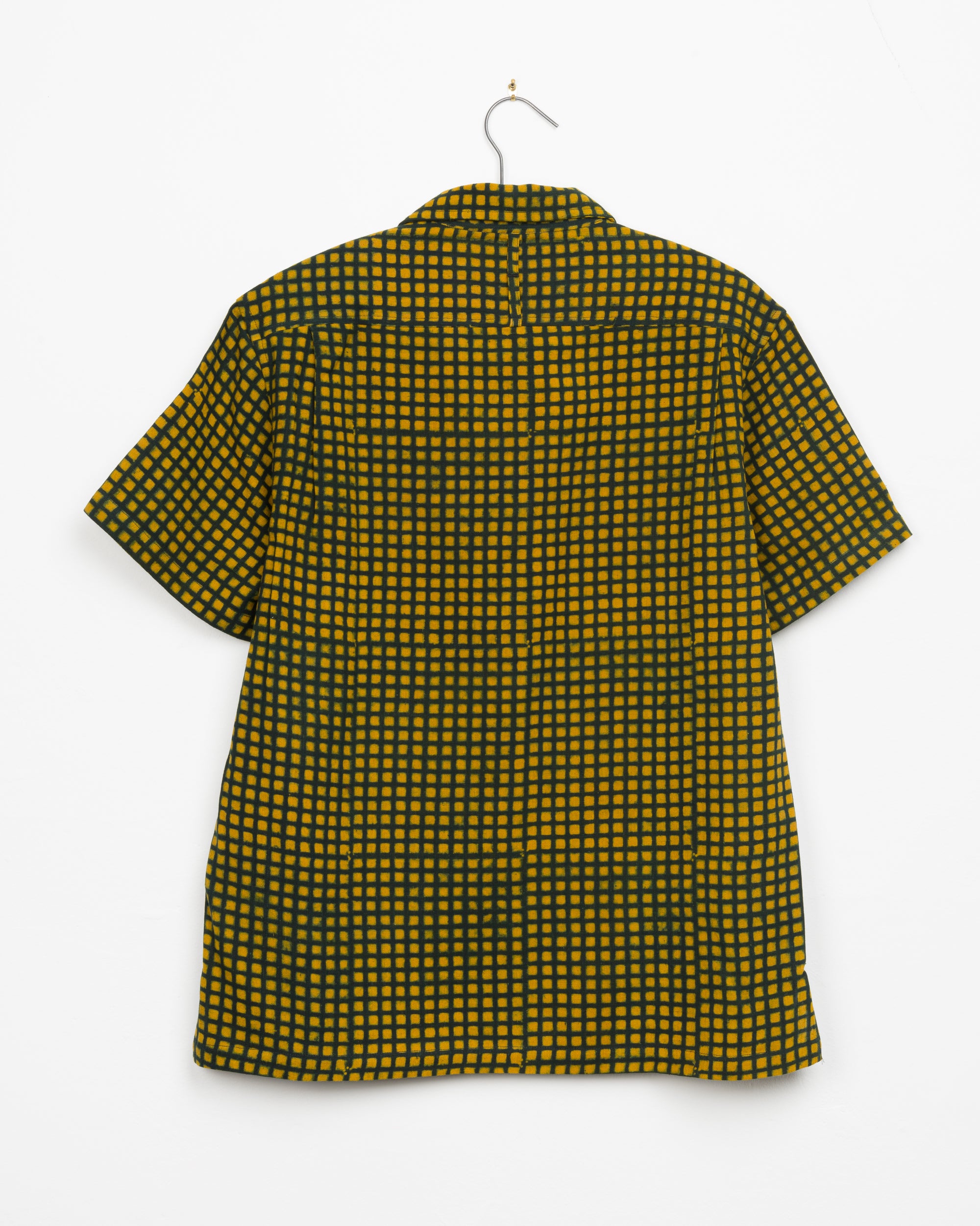 Khushi Camp Shirt in Grass Grid Block