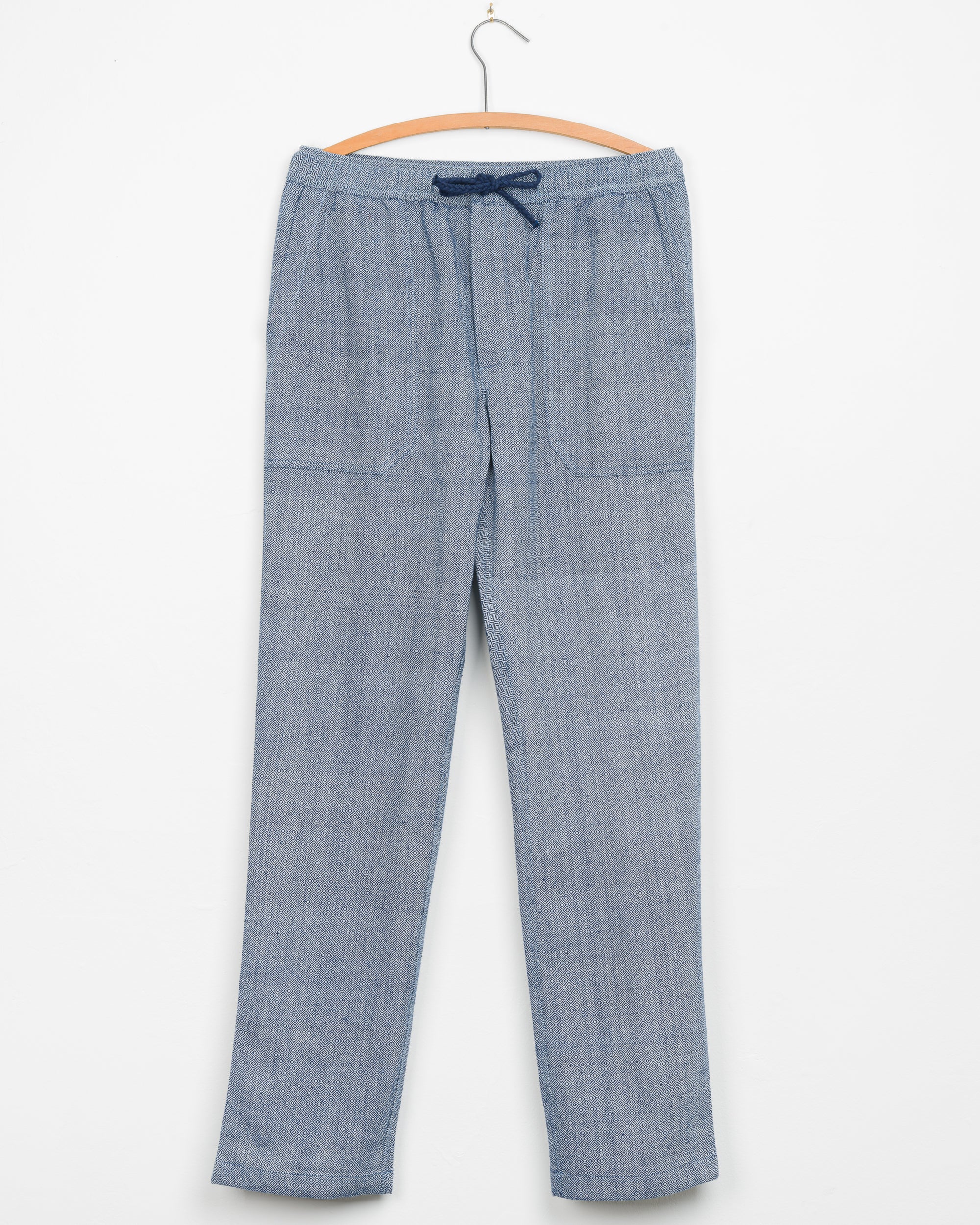 Harshad Utility Pant in Indigo Diamond Weave