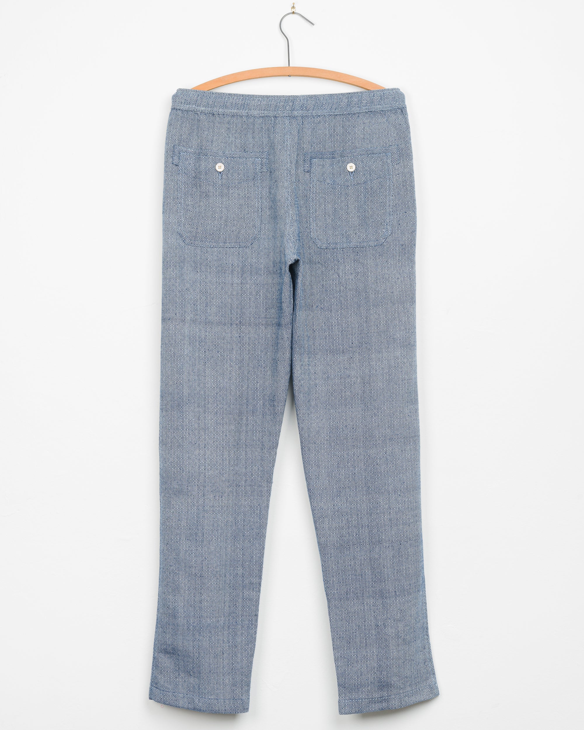 Harshad Utility Pant in Indigo Diamond Weave