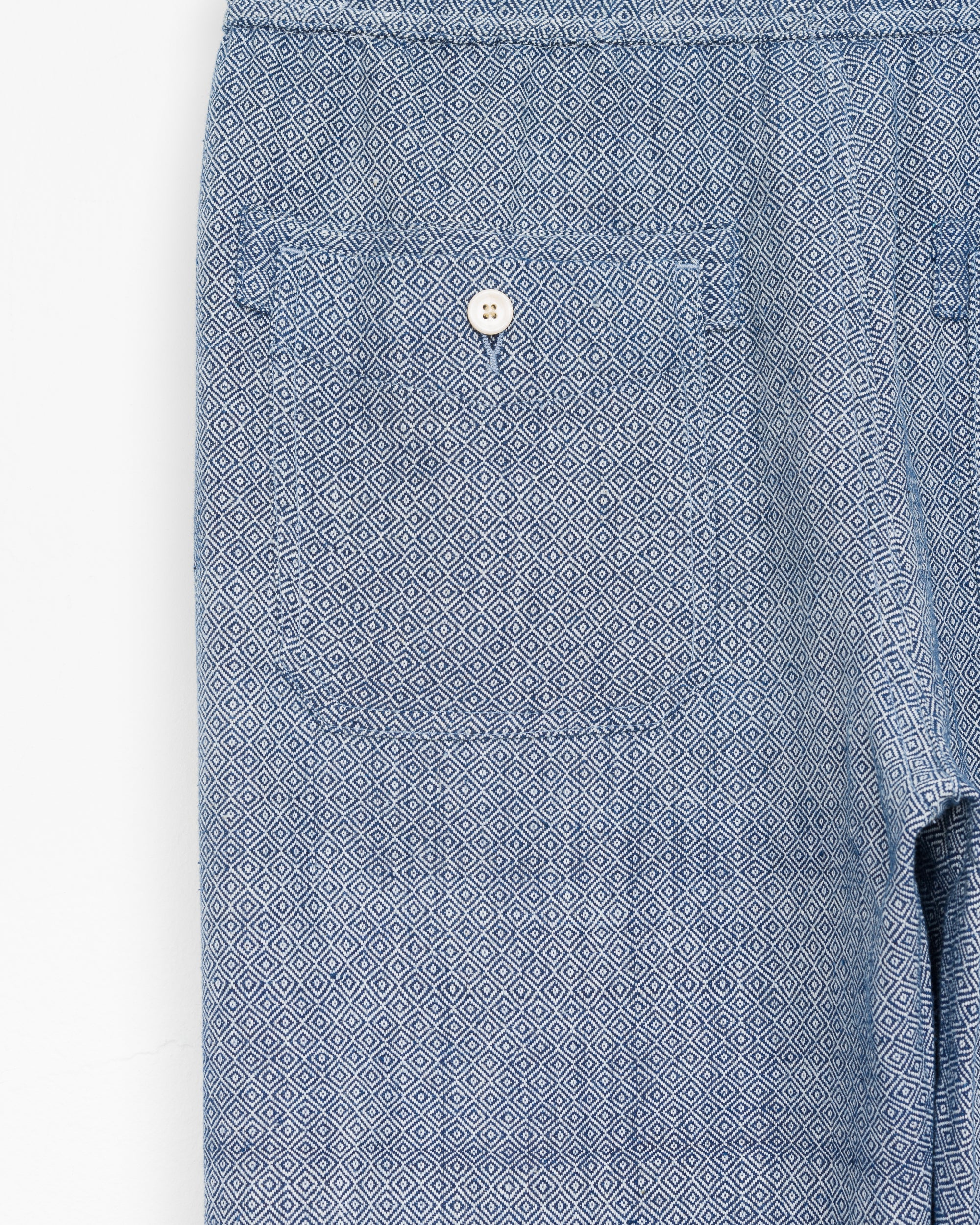 Harshad Utility Pant in Indigo Diamond Weave