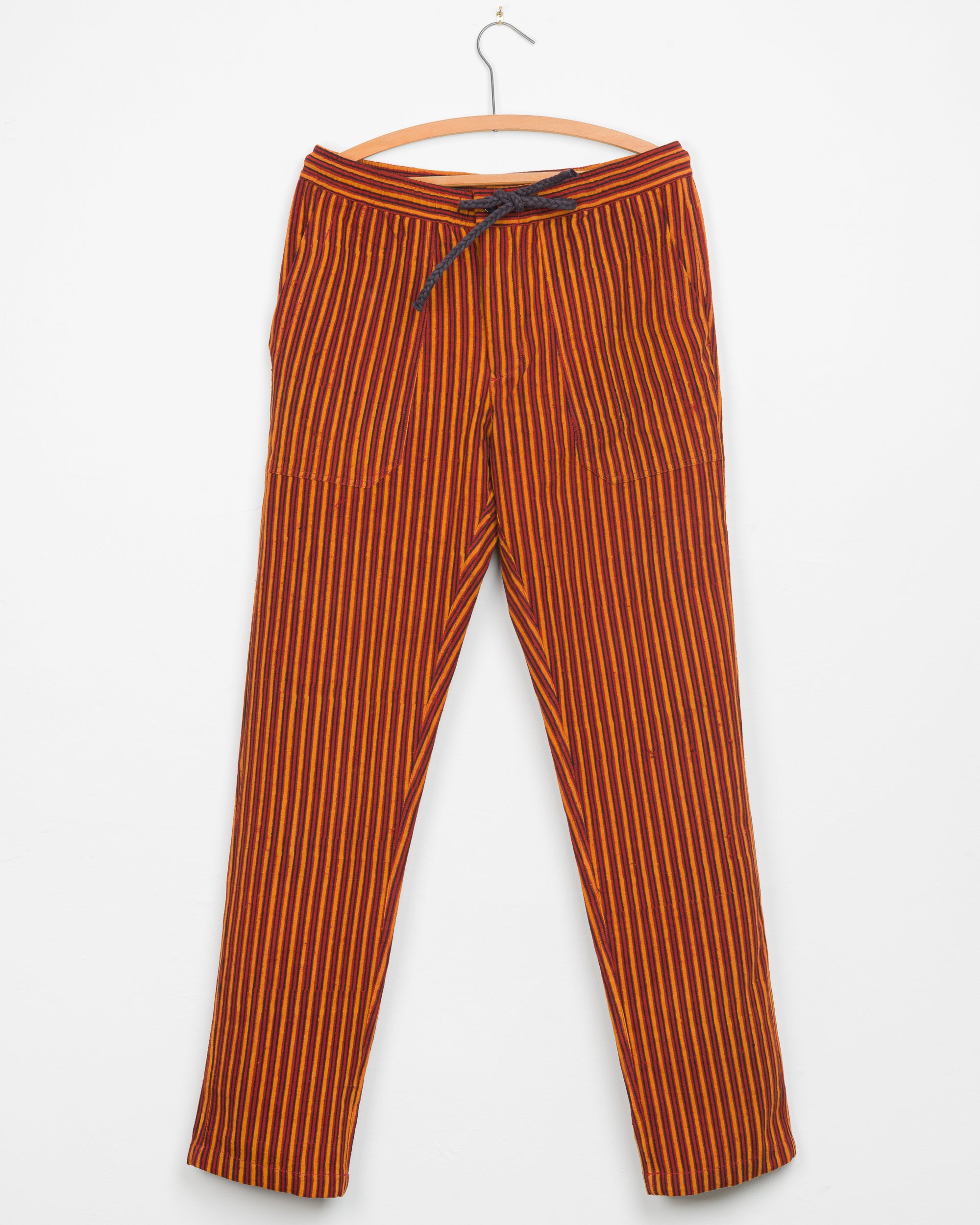 Harshad Utility Pant in Pomegranate Stripe Block