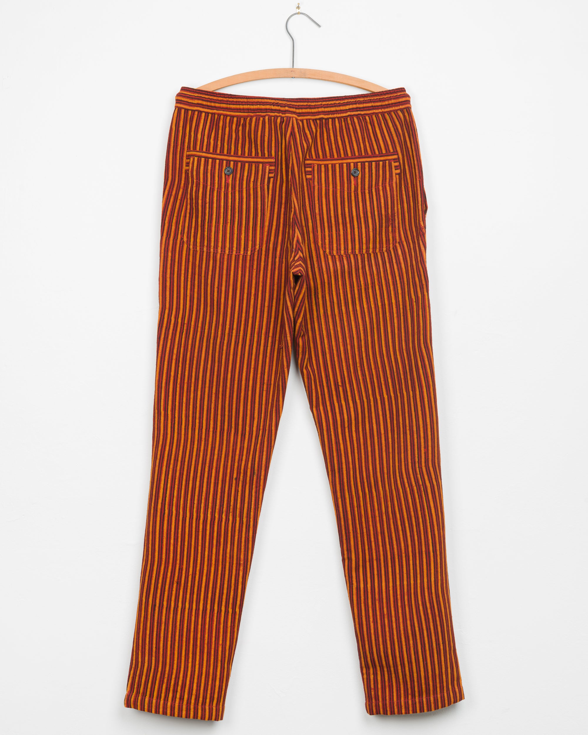 Harshad Utility Pant in Pomegranate Stripe Block