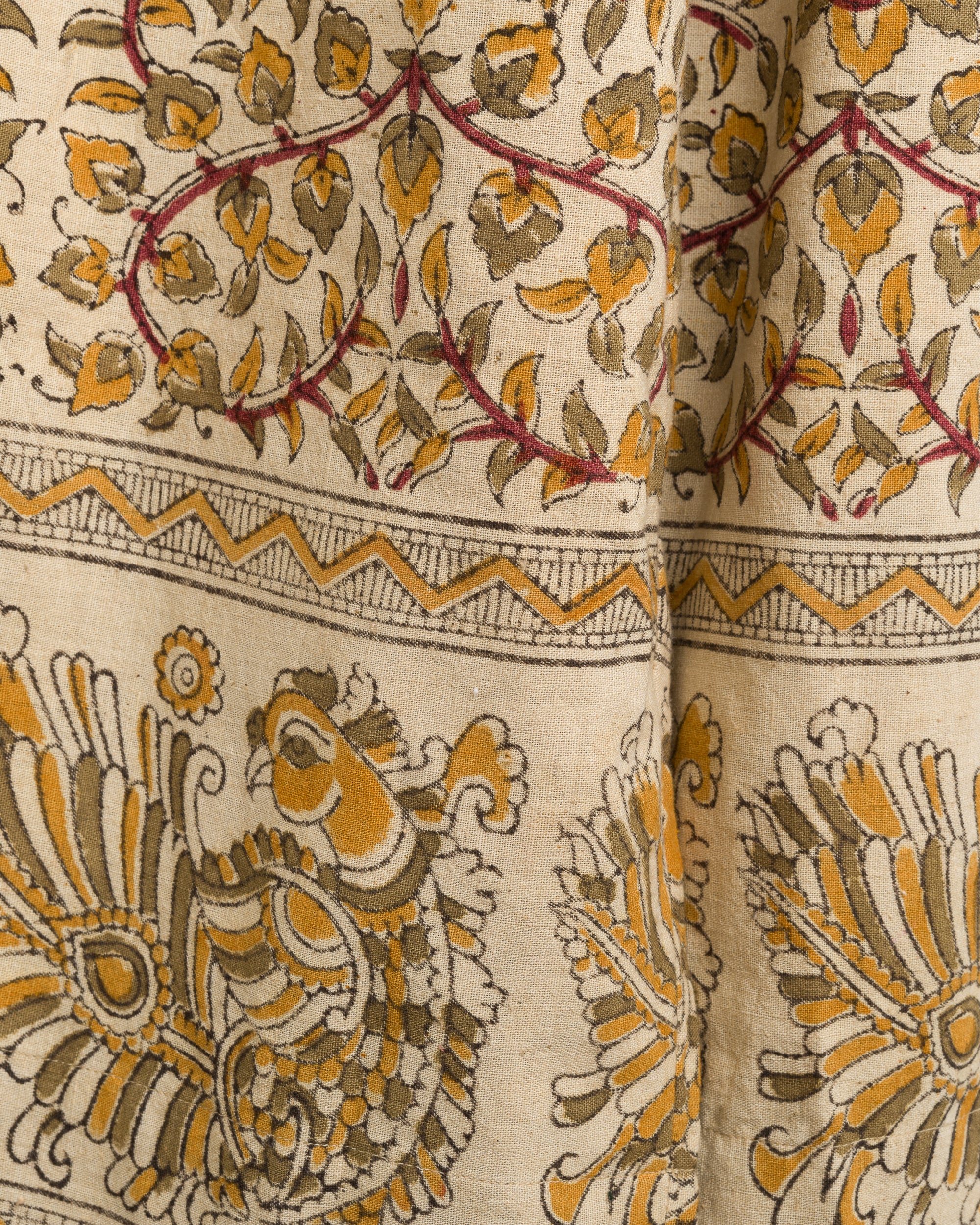 Garima Pant in Rust Peacock Border Block