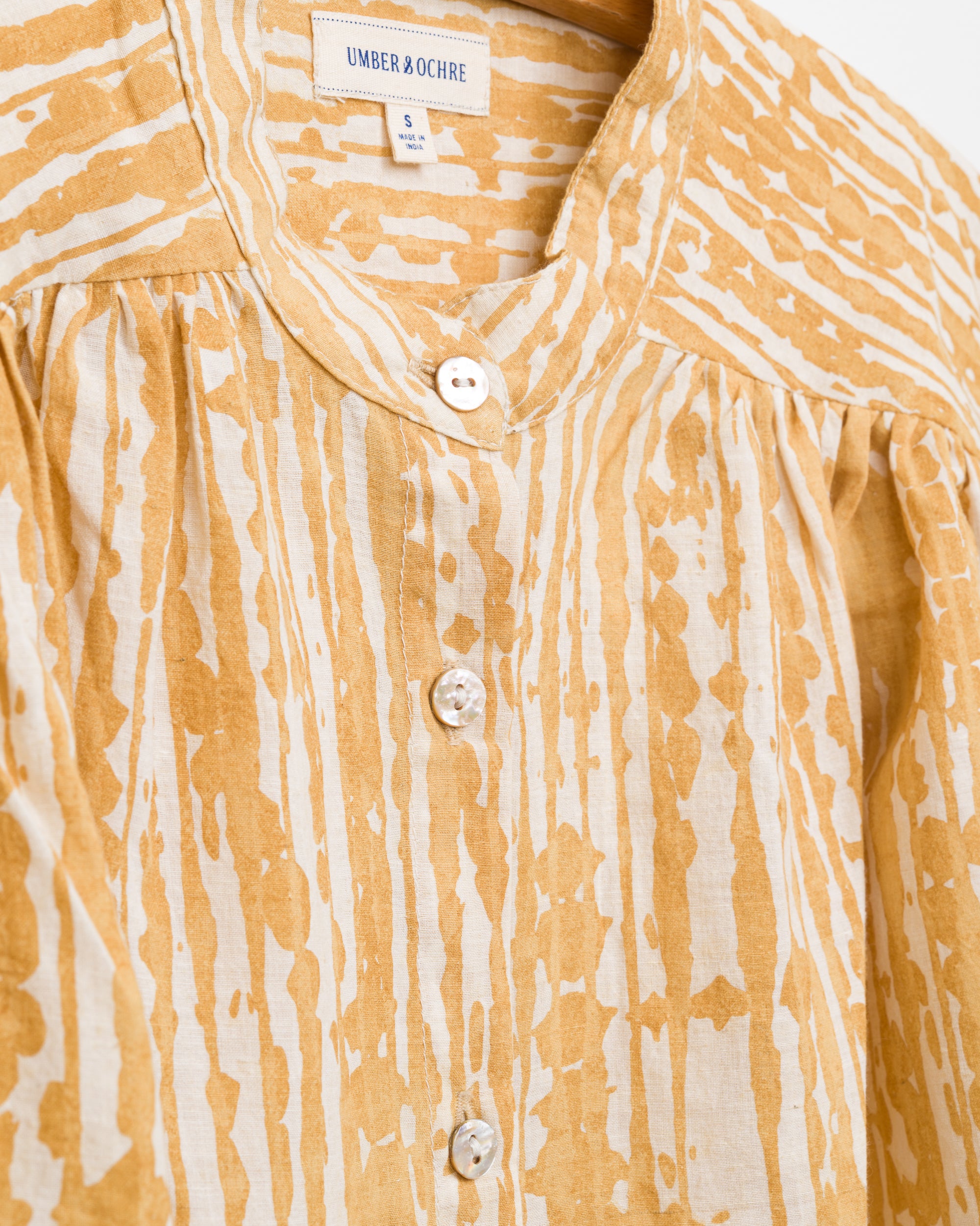 Sabrina Top in Wheat Shibori Print