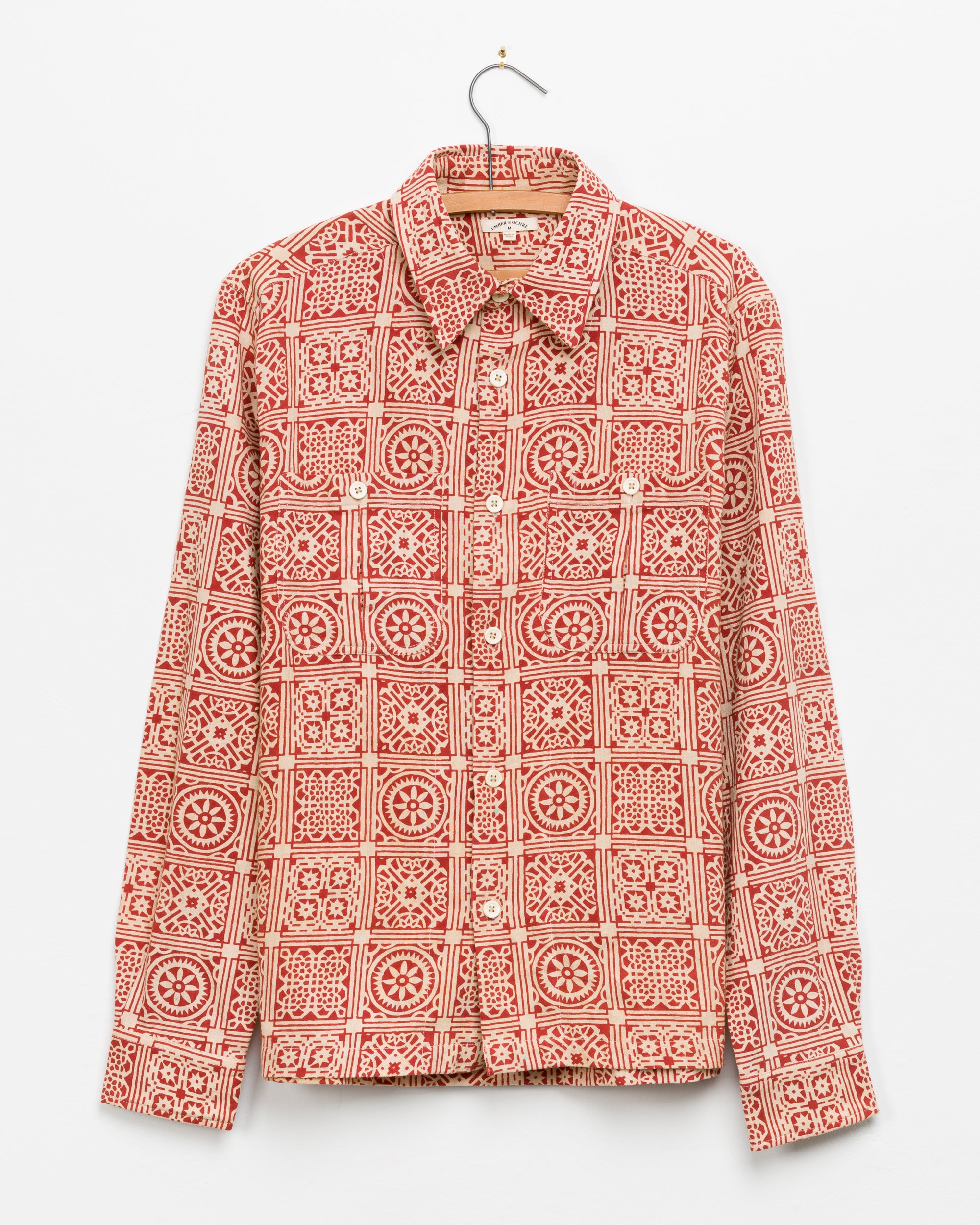 Vivek Overshirt in Red Tiles