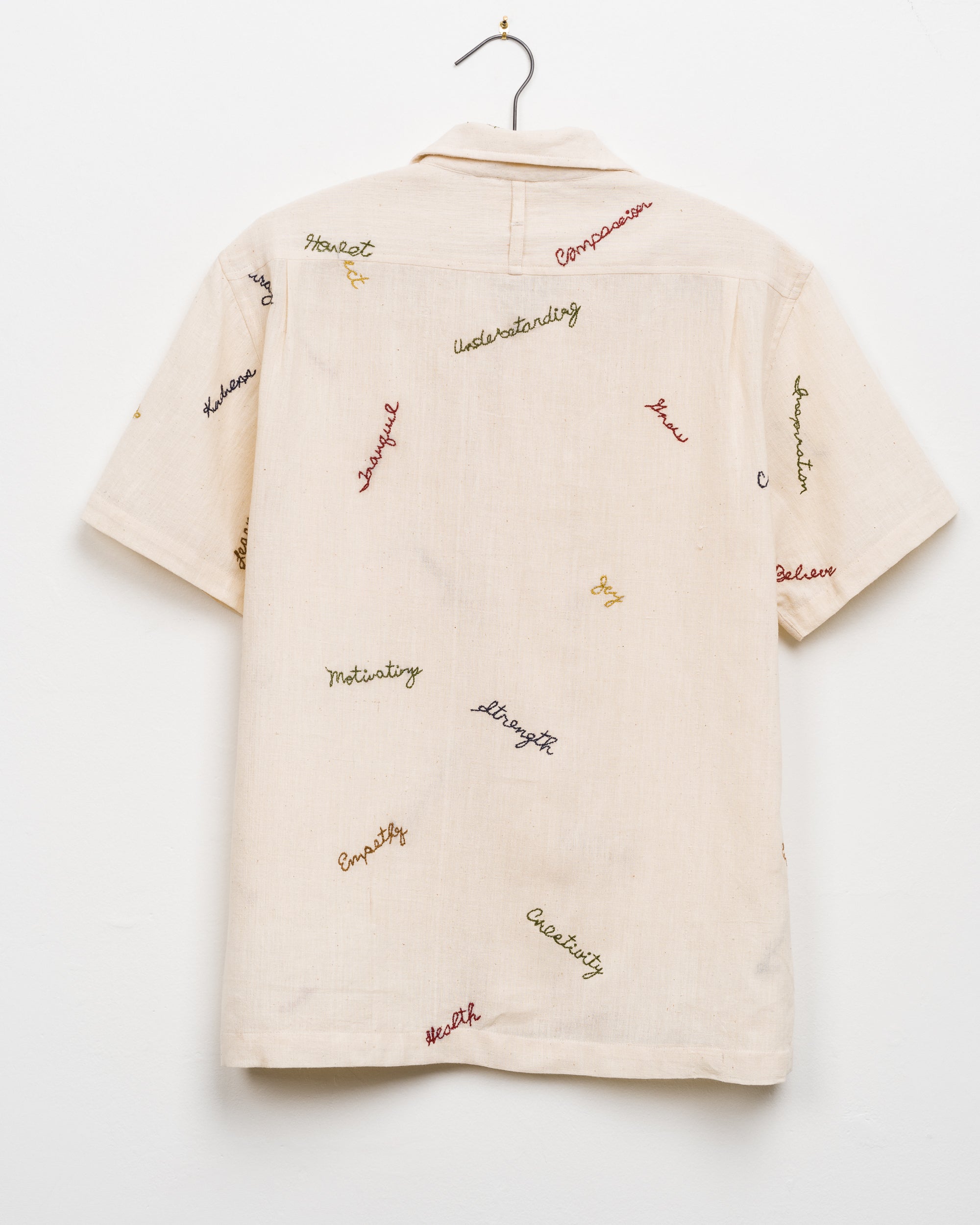 Khushi Affirmations Embroidered Camp Shirt