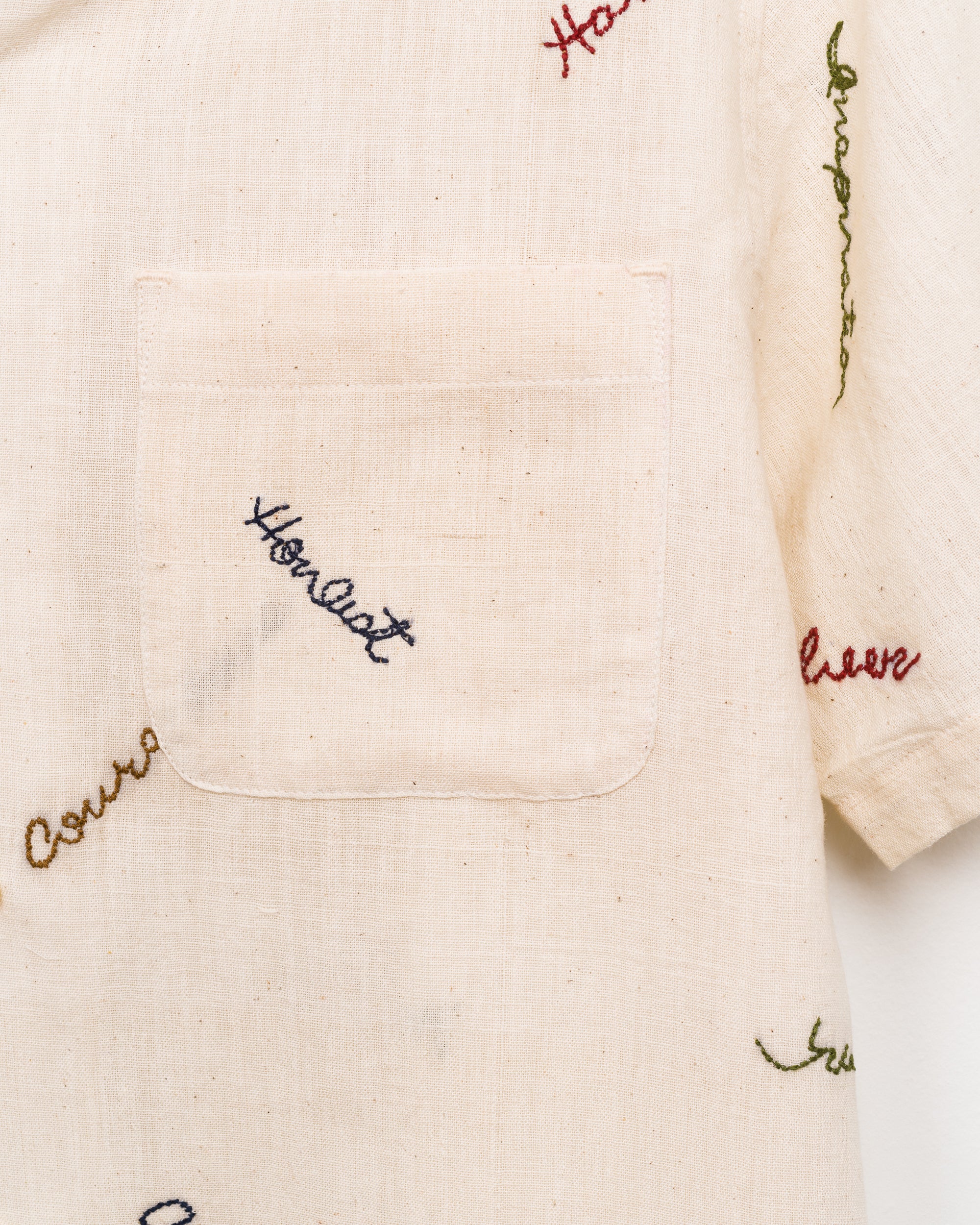 Khushi Affirmations Embroidered Camp Shirt