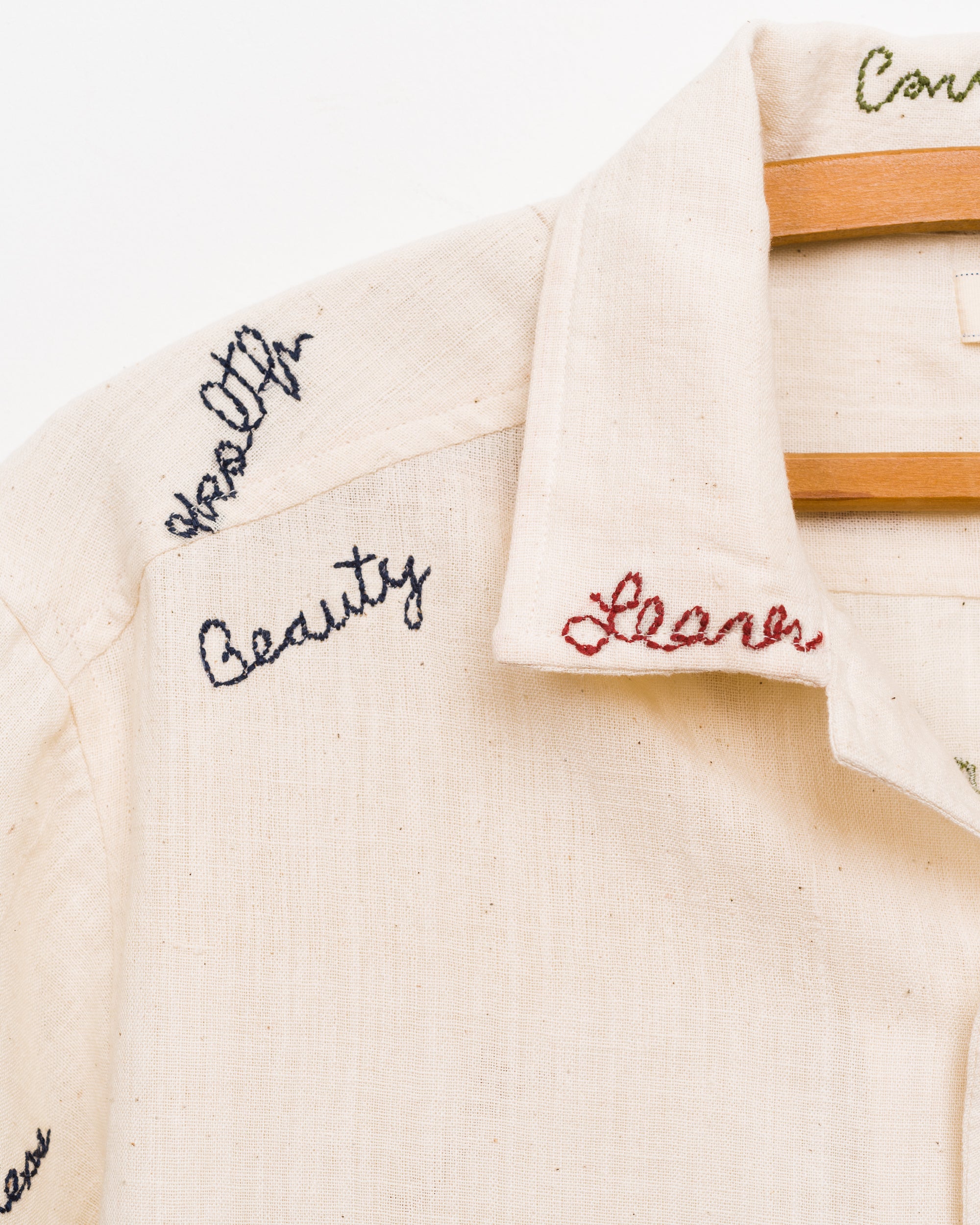 Khushi Affirmations Embroidered Camp Shirt