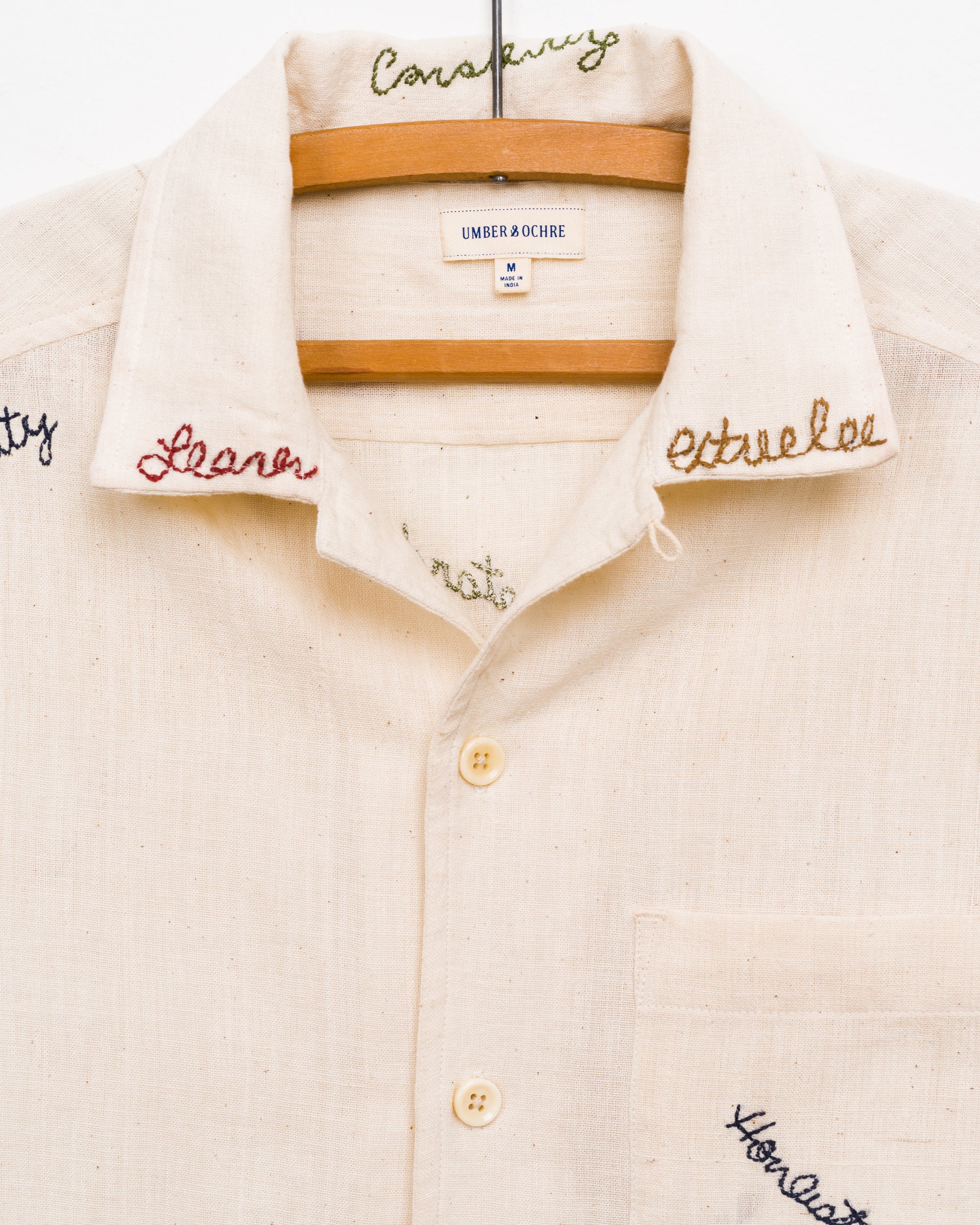 Khushi Affirmations Embroidered Camp Shirt