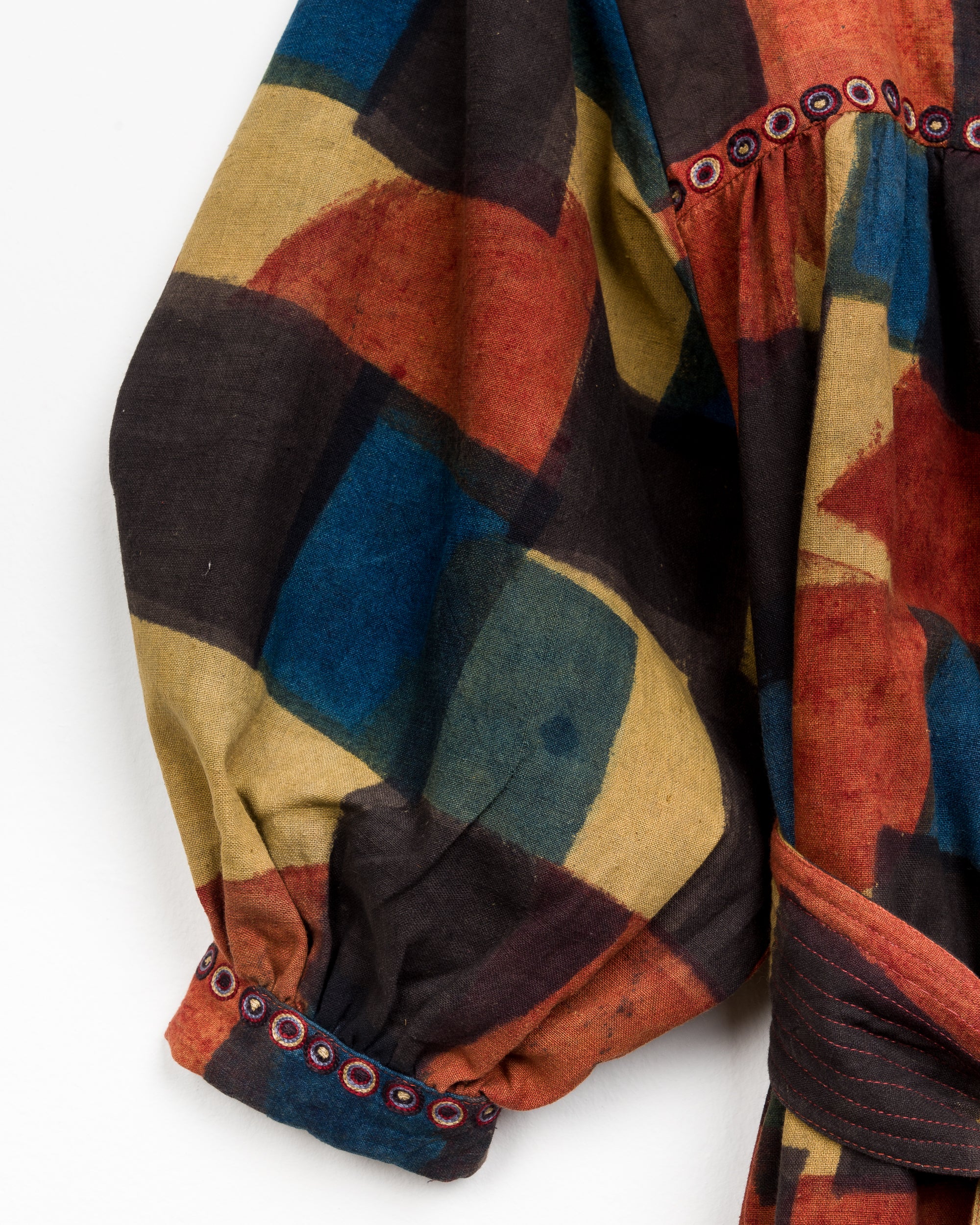 Devi Peasant Dress in Blocks