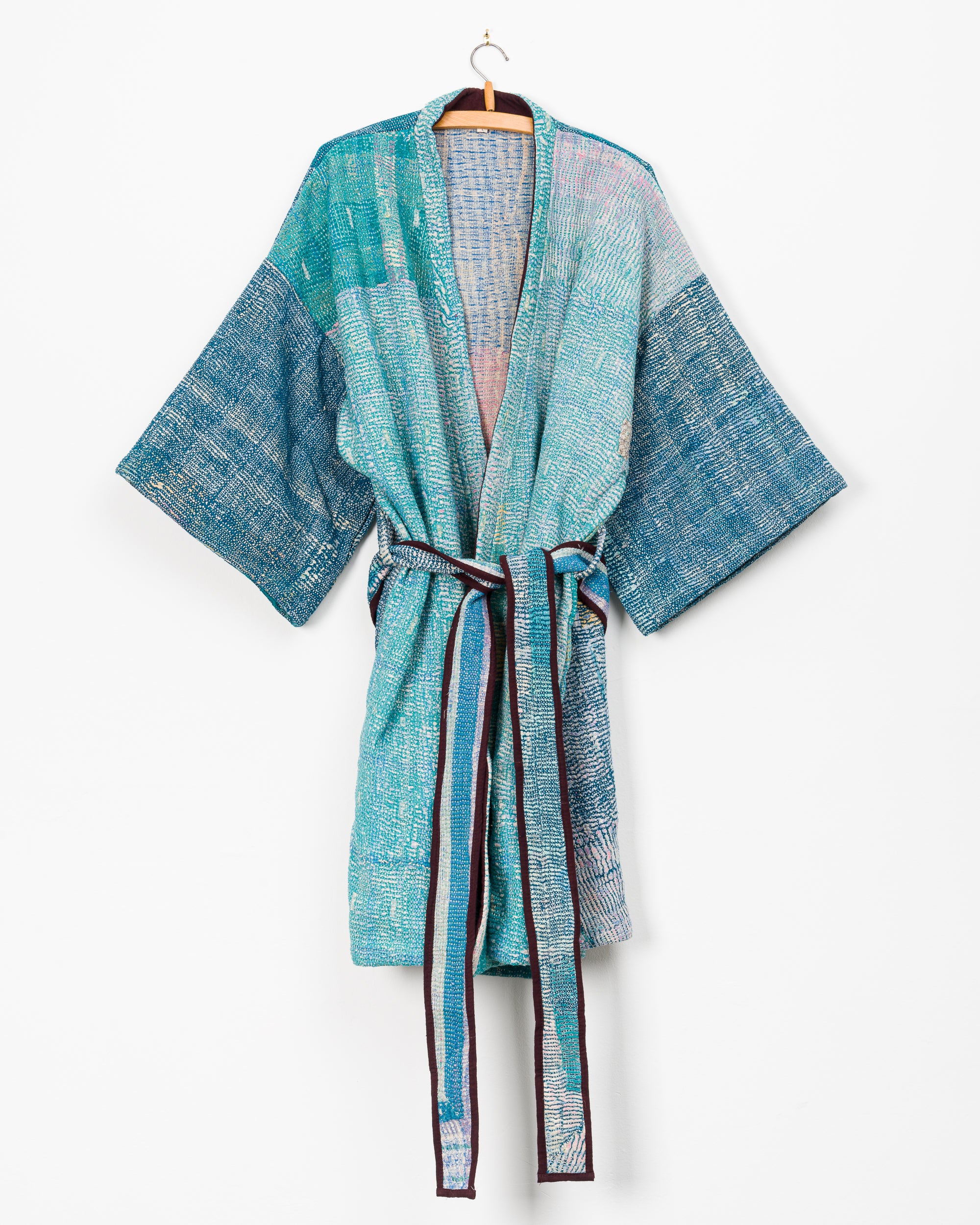 Taran Robe in Quilted Kantha - M/L