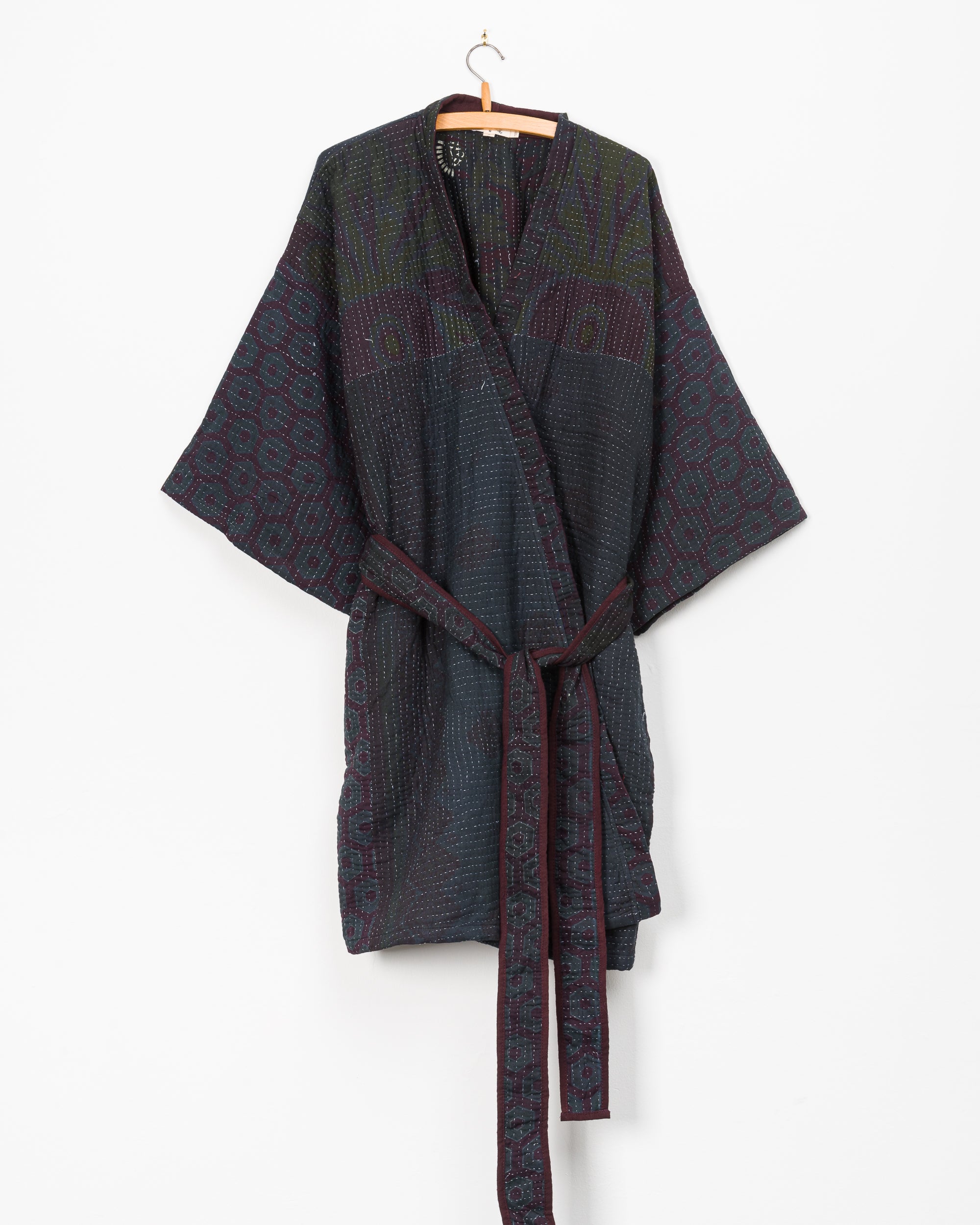 Taran Robe in Quilted Kantha - M/L