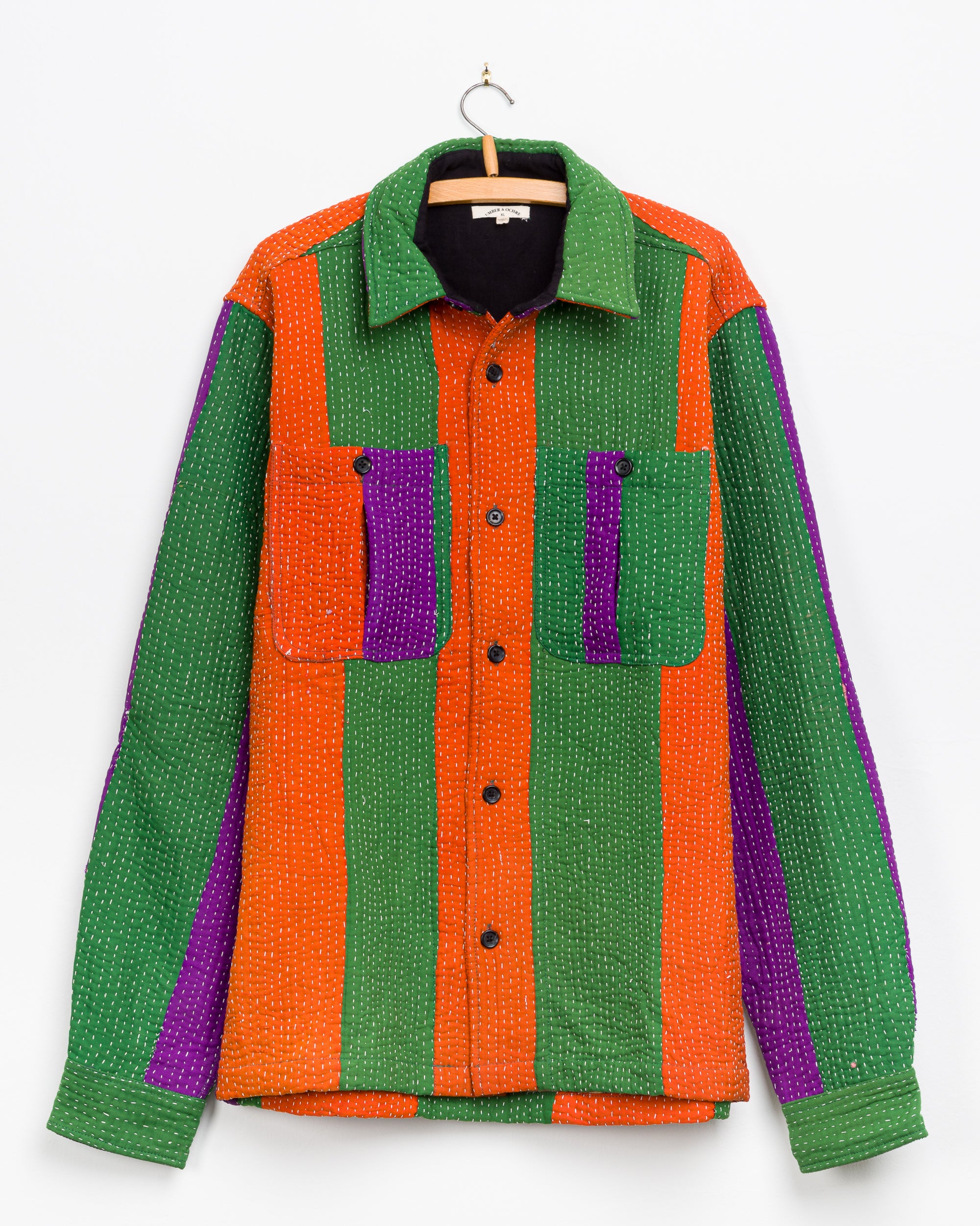 Vivek Overshirt in Quilted Kantha - XL