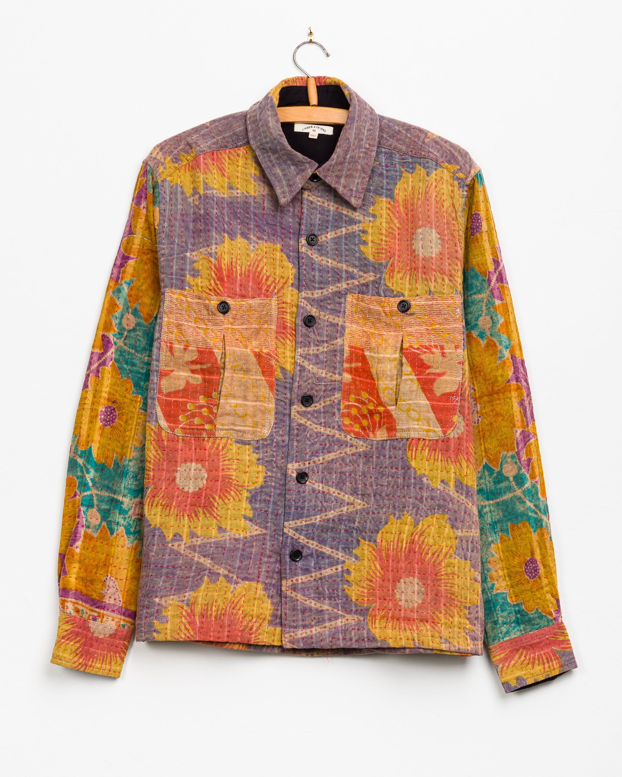 Vivek Overshirt in Quilted Kantha - XS