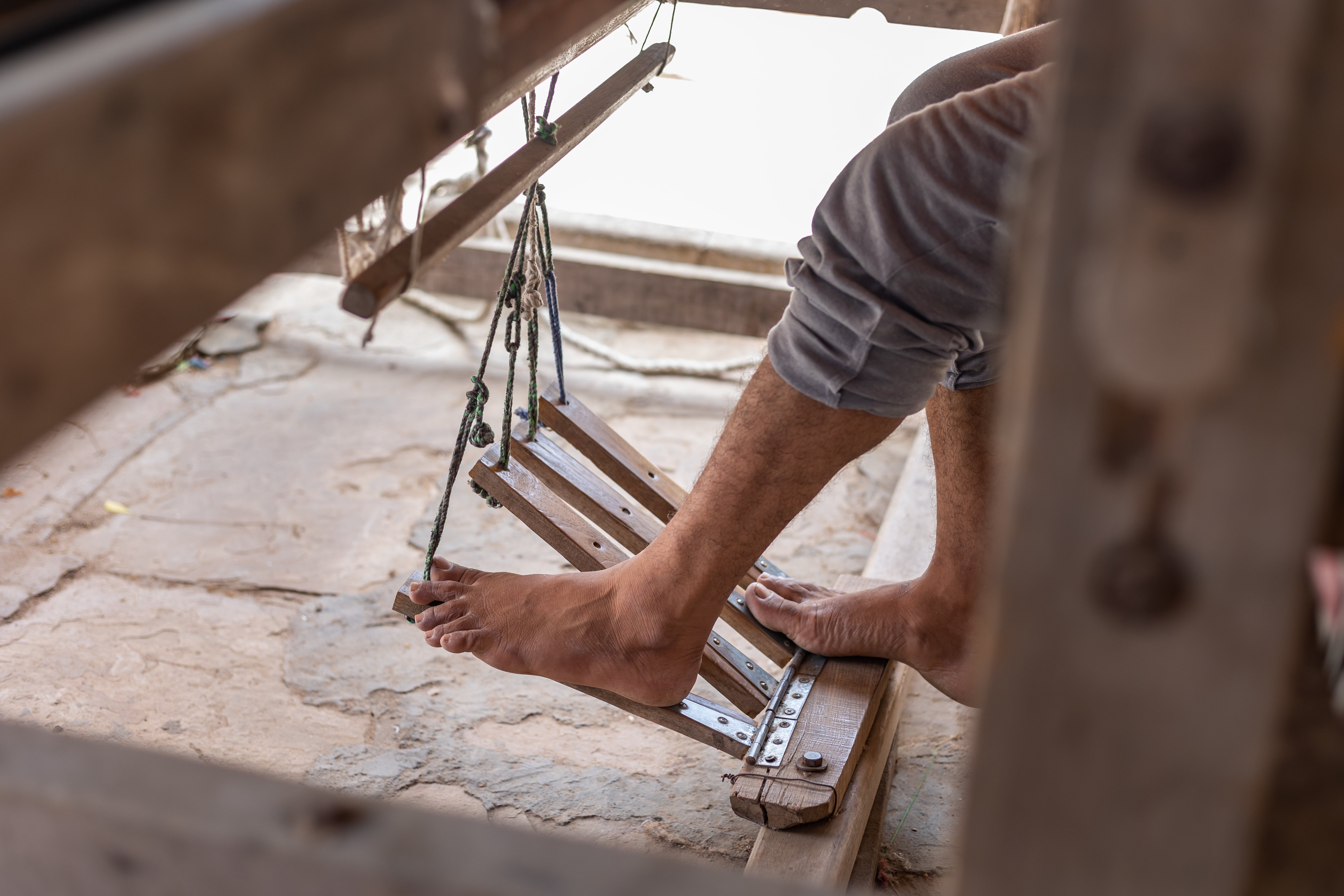 Traditional Handloom Pedal Weaving