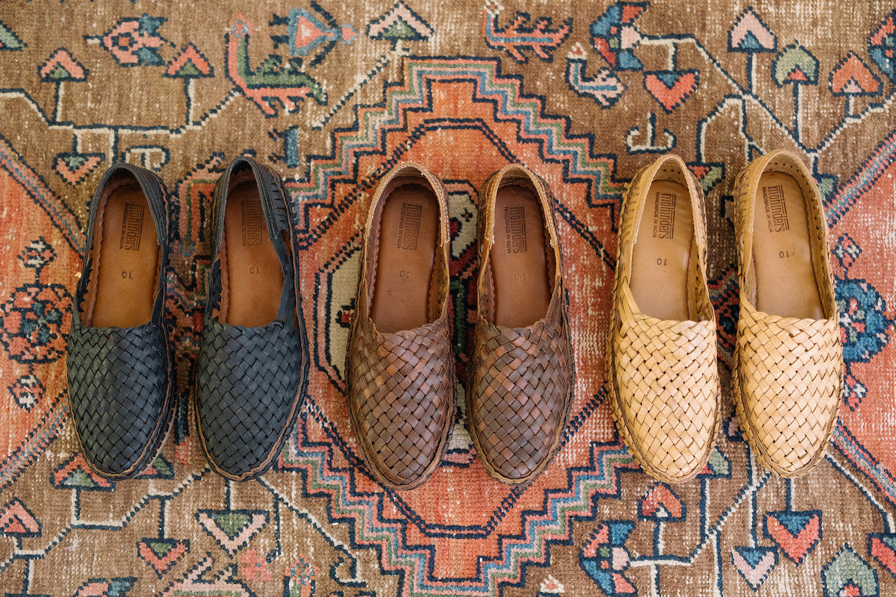 woven leather mens dress shoes Women's Woven Flat | Natural Leather | Mohinders Shoes