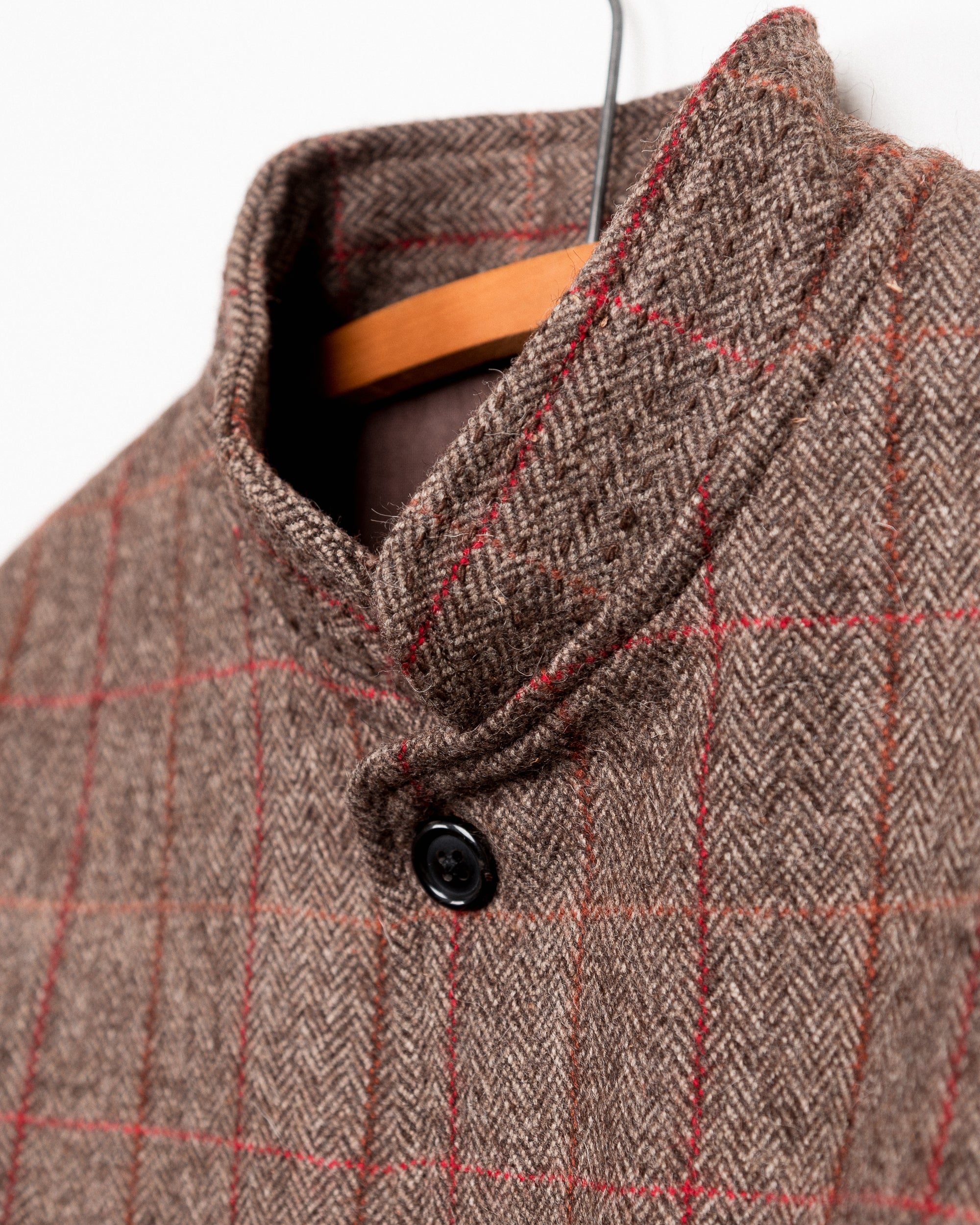 Raj Nehru Jacket in Camel Plaid