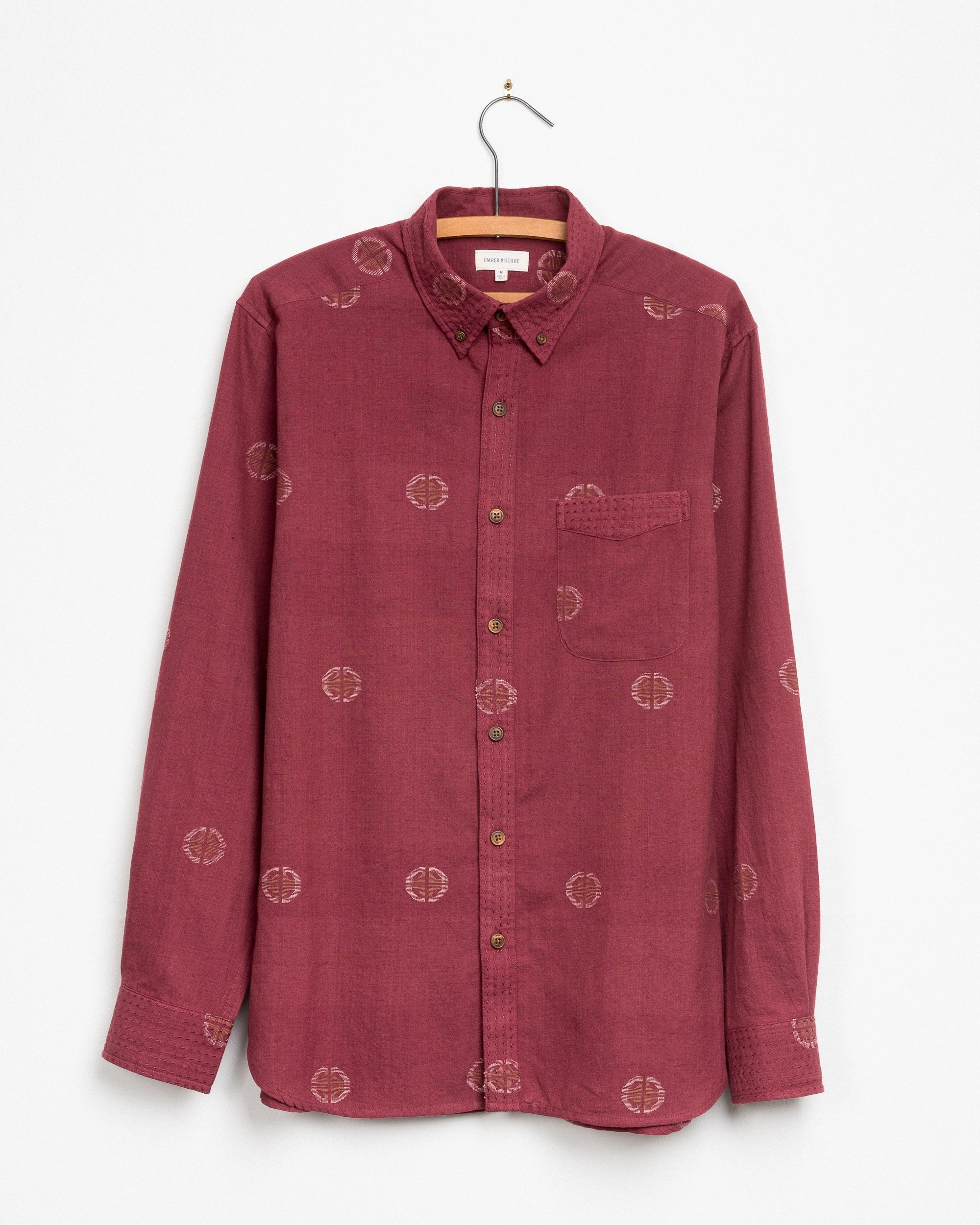 Kabir Shirt in Pomegranate Lotus Jamdani