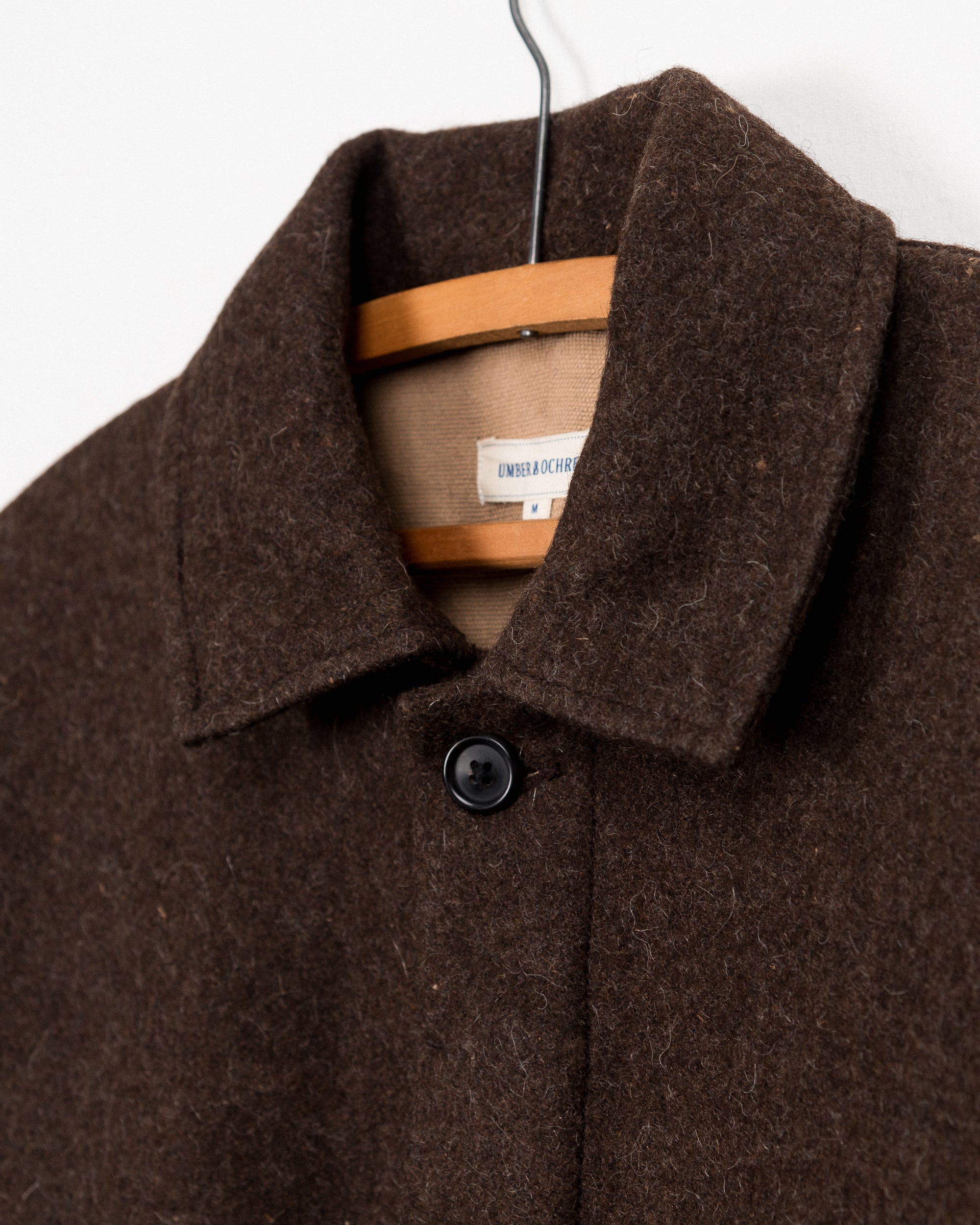 Taaj Long Wool Coat in Umber Yak/Merino