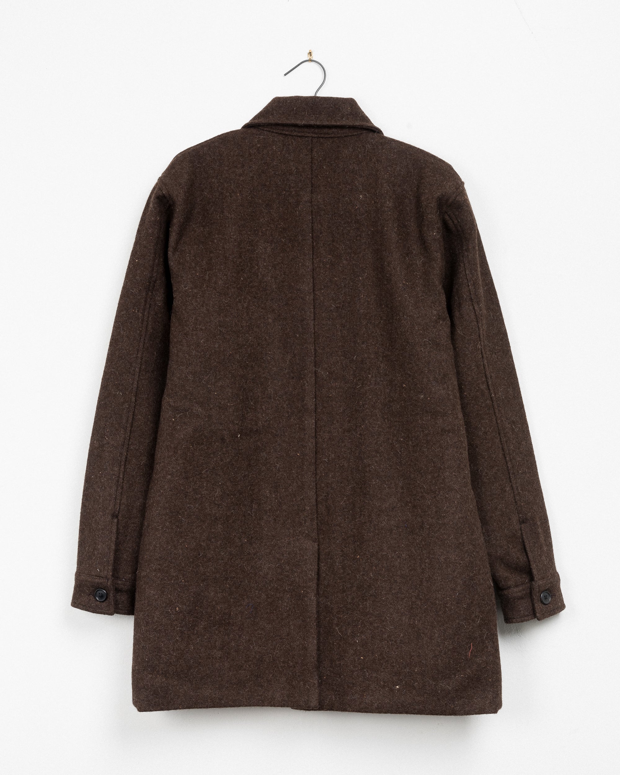 Taaj Long Wool Coat in Umber Yak/Merino