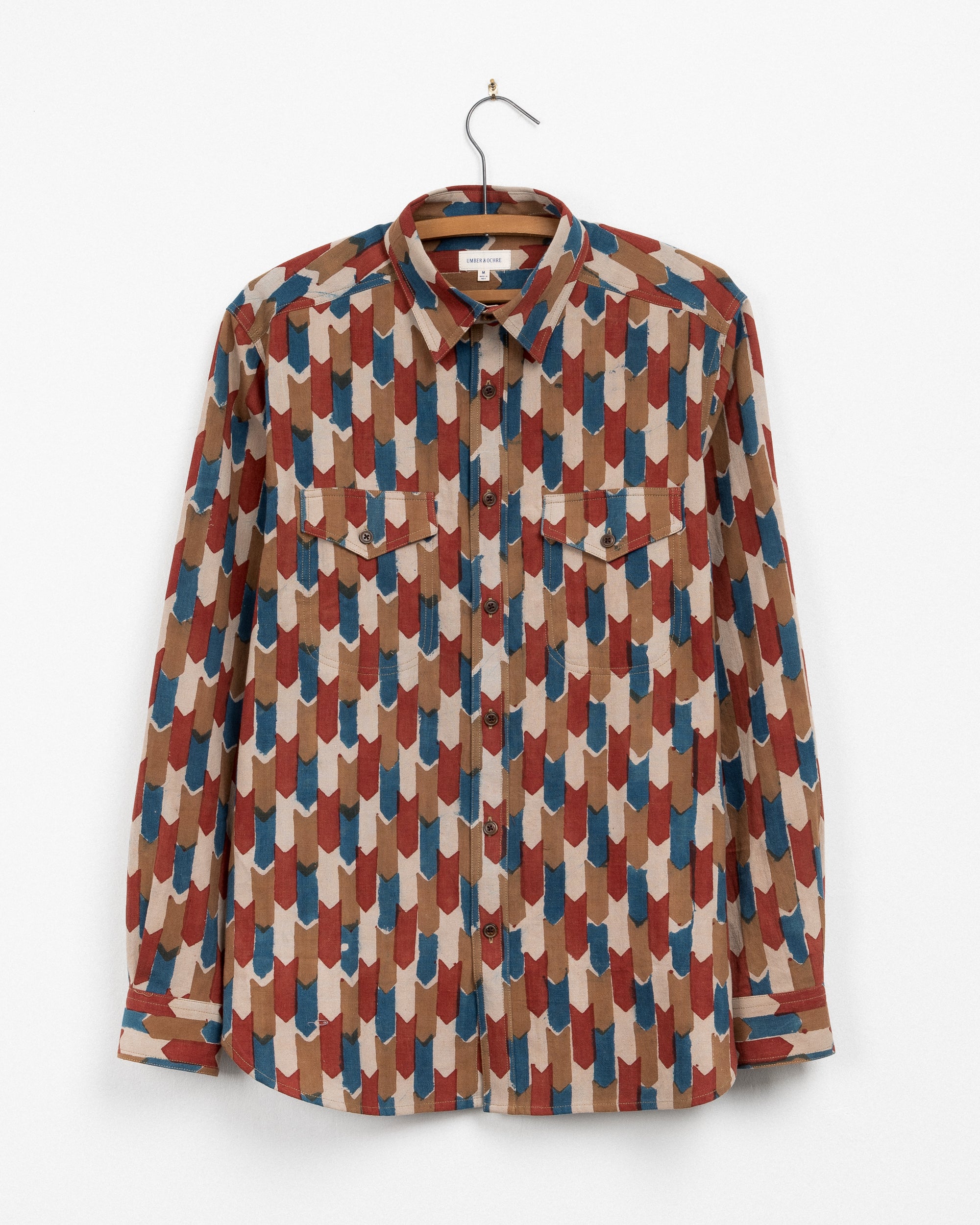 Mazadoor Work Shirt in Multi Flag Block Print