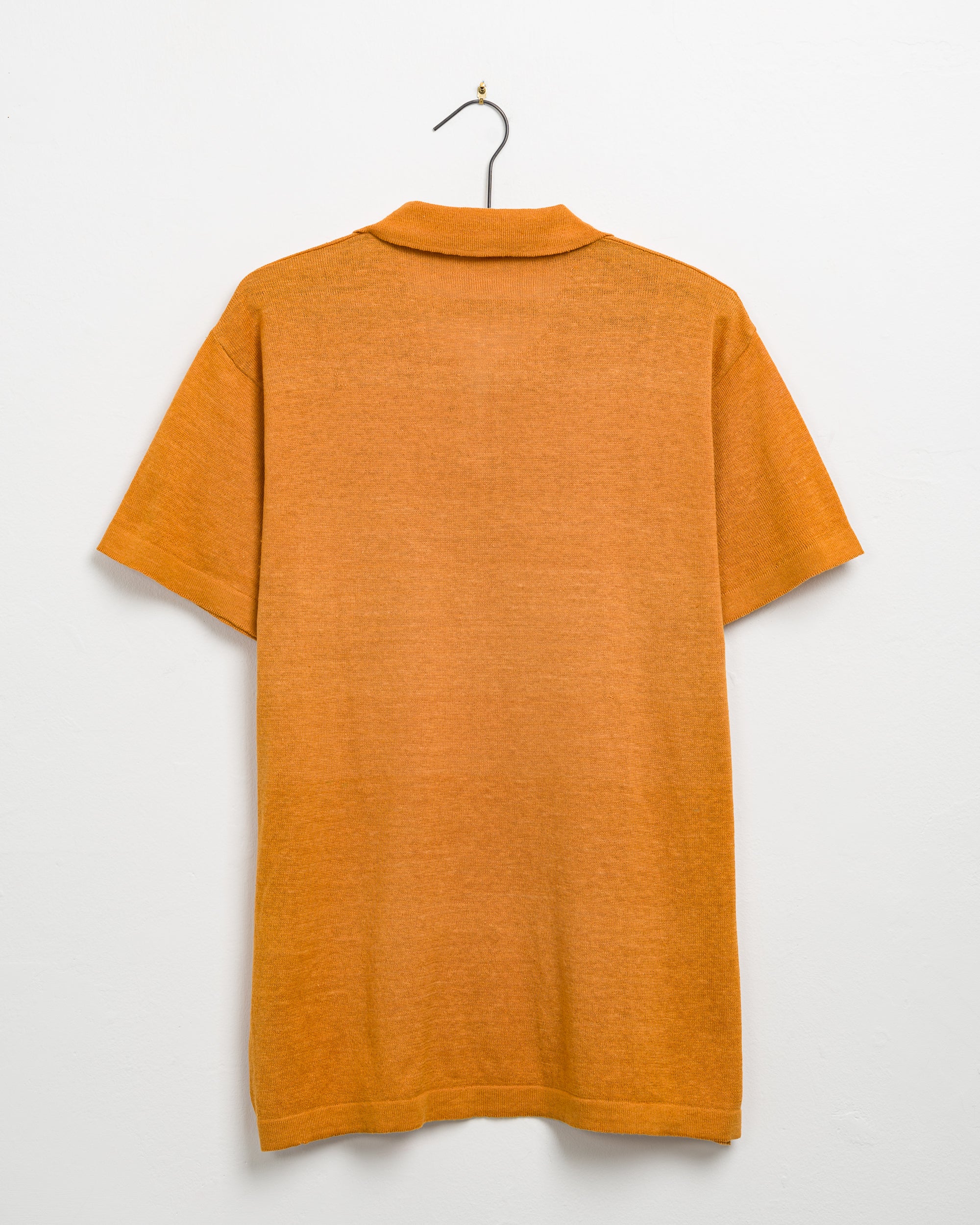 Manbir Johnny Collar Knit Tee in Persimmon