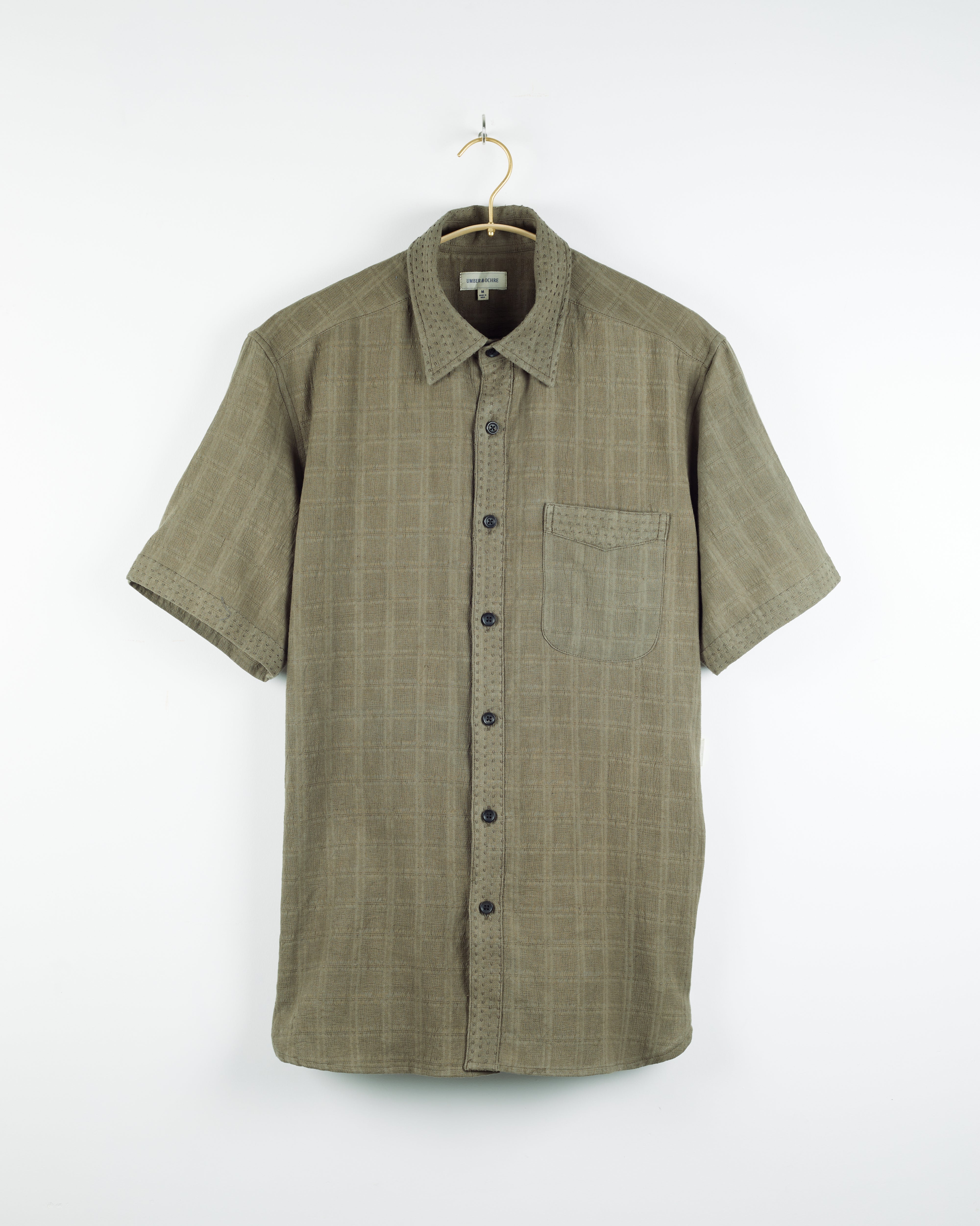 S/S Kabir Shirt in Hatch Check Taupe