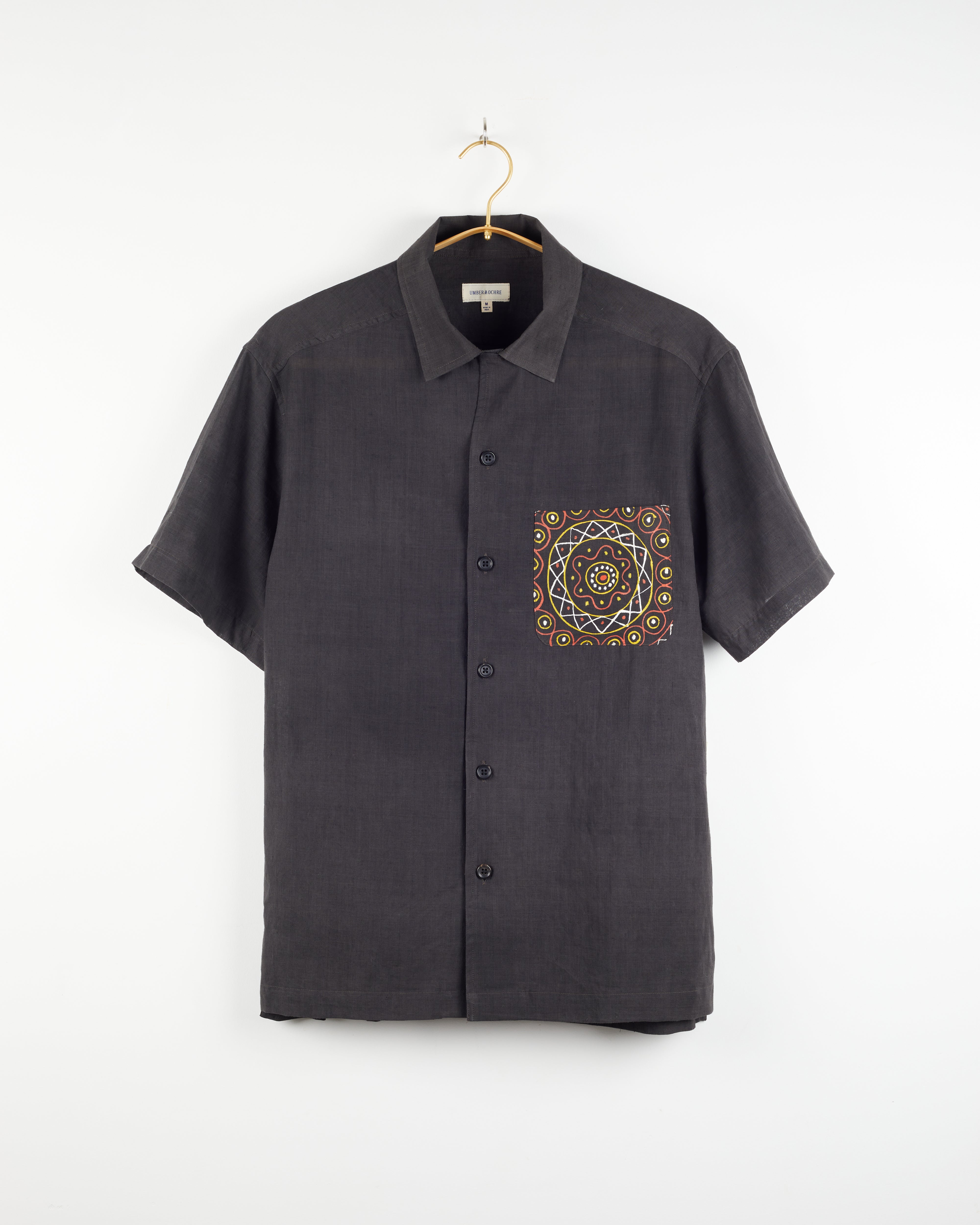 Khushi Camp Shirt in Rogan Mandala Black