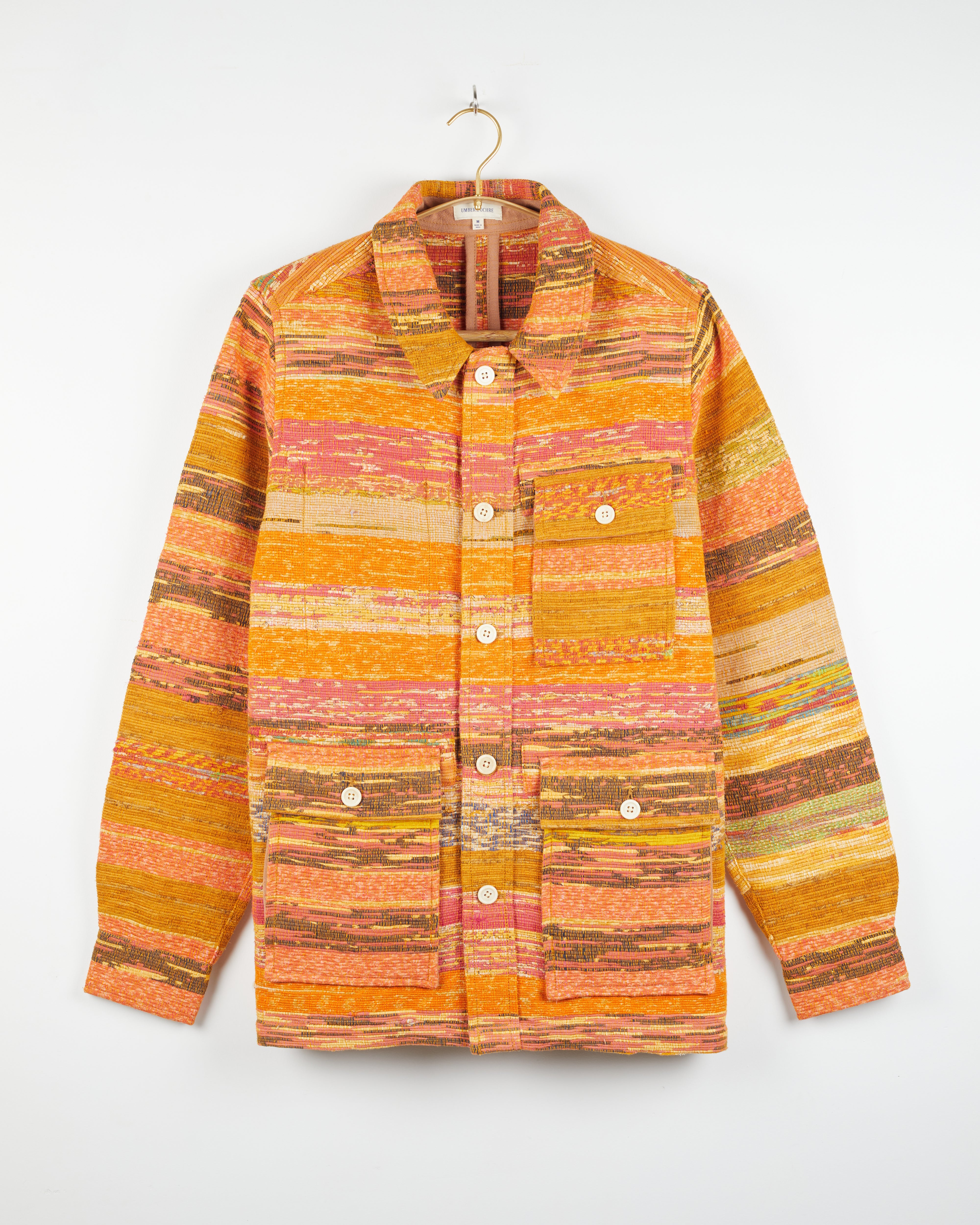 Akash Chore Coat in Khes Multi Stripe Marigold